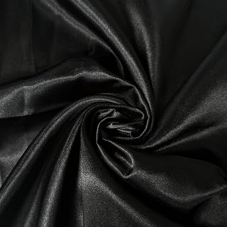 SZRUIZFZ Satin Fabric by The Yard Charmeuse Satin Fabric 60 inch Wide for Wedding Dress, Clothing Making, DIY Crafts, Sewing (Black, Cut by The Yard)