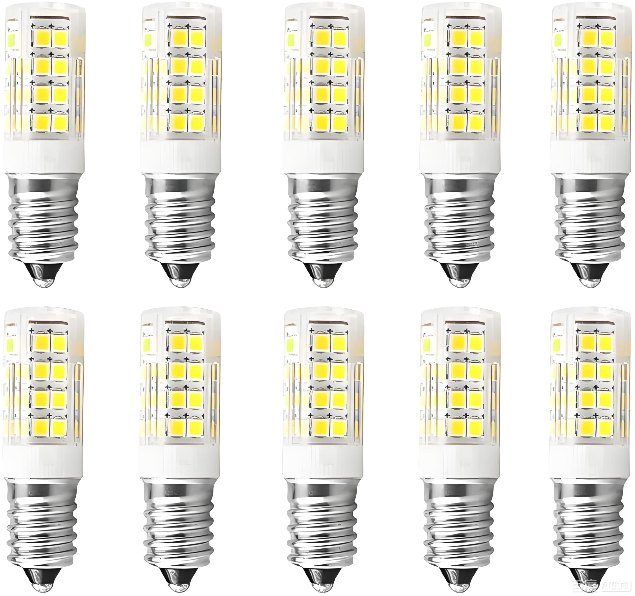 Jiotouhu E14 LED Birne Kaltweiß, 4W E14 Lampe 6000K Kühlschranklampe Ersatz für 40W Glühlampe, 400LM, AC 220-240V, für Dunstabzugshaube Nähmaschine Wohnzimmer, Nicht Dimmbar, 10er Pack