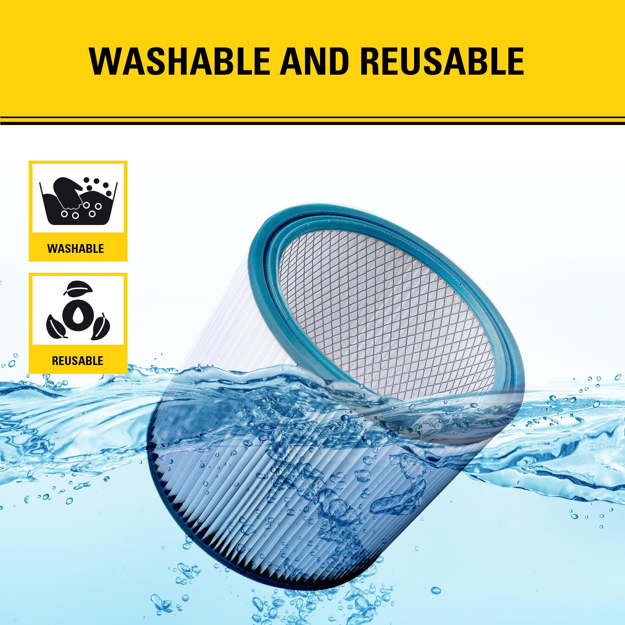 Stanley 08-2566BP HEPA Cartridge Filter Replacement for 5-18 Gallon Compatible with SL18115P, SL18116P, SL18115, SL18116 - Image 4