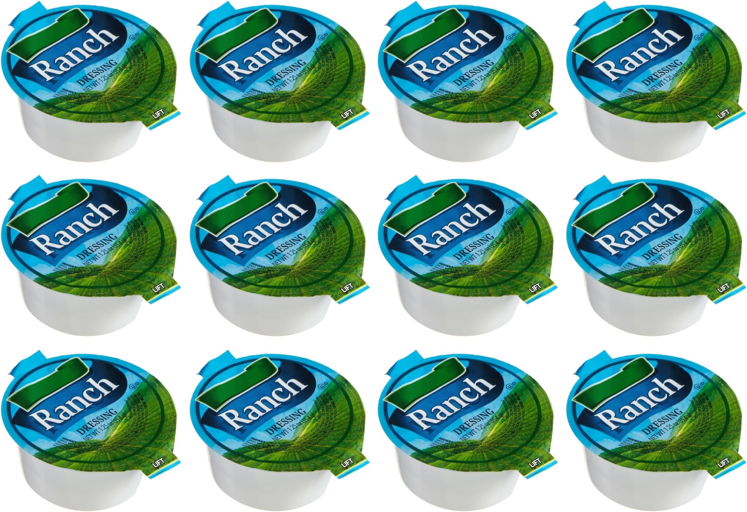 DASHER'S SPICE & BEANS Hidden Valley Original Ranch Dressing 1.25 oz. Dipping Sauce Cup | Gluten-Free, Kosher | 12 Pack