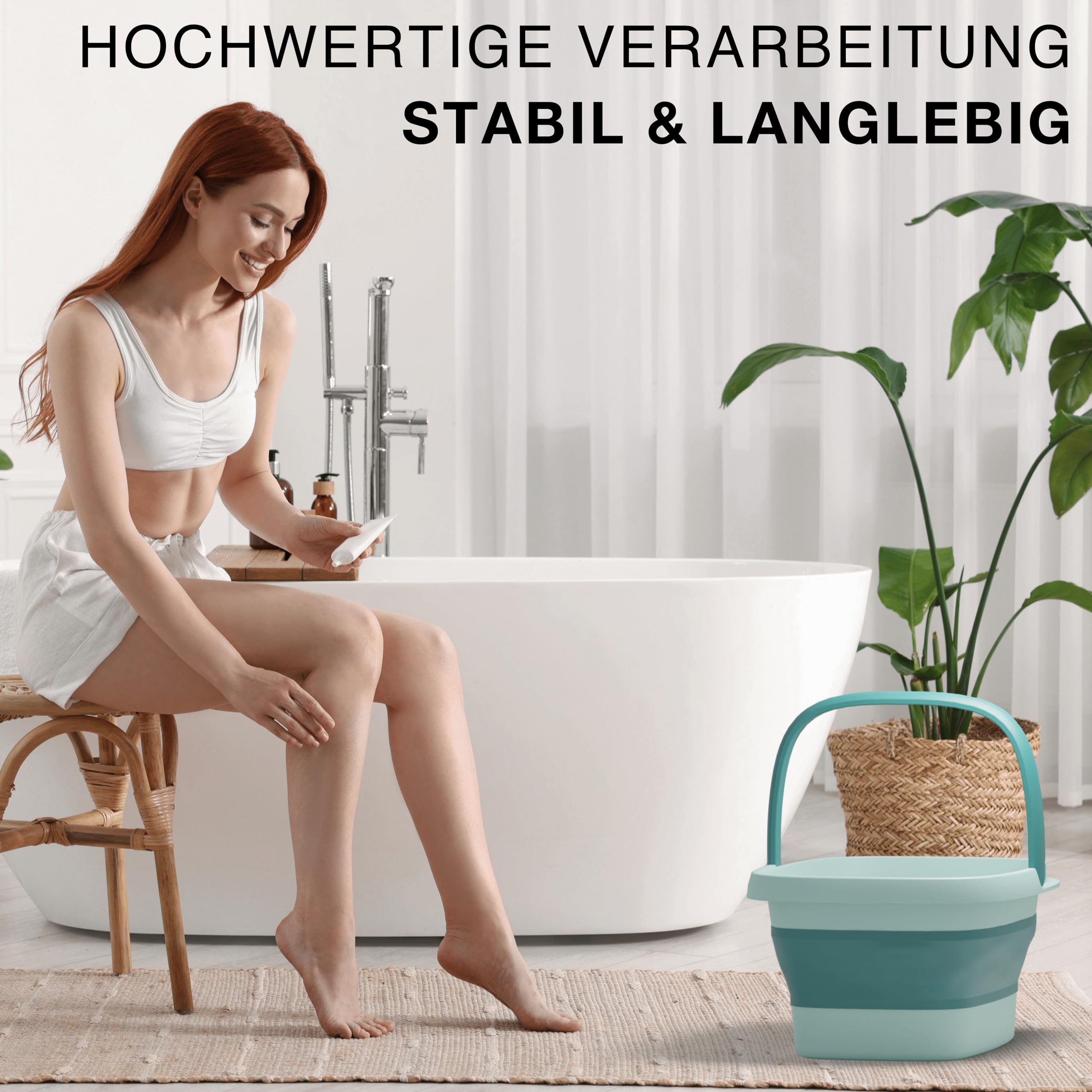 VMbathrooms Fußoase Das Original | Hochwertiges & stabiles Fußbad für wohltuende Entspannung der Füße | Fußbadewanne mit Massage-Noppen | BPA-Frei