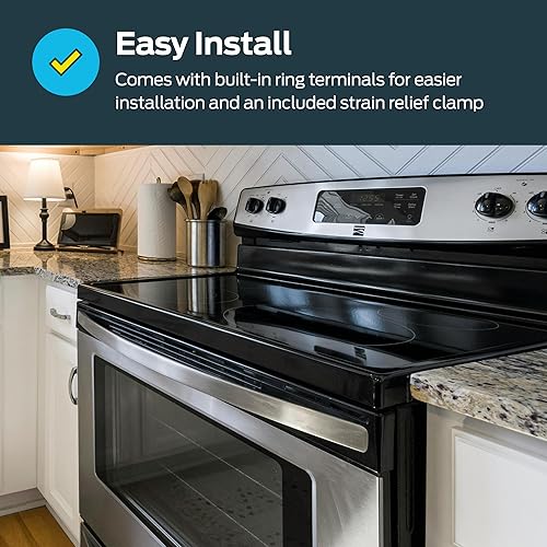 Miniatura 4 de Cable de rango eléctrico de 3 puntas Eastman, 40 amperios, longitud de 6 pies, gris, 61269