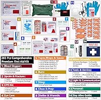 Vista 38 de Advanced Comprehensive First Aid Kit with Well Organized Labelled Compartments Removable MOLLE System First Aid Trauma Kits for Car, Home,Camping
