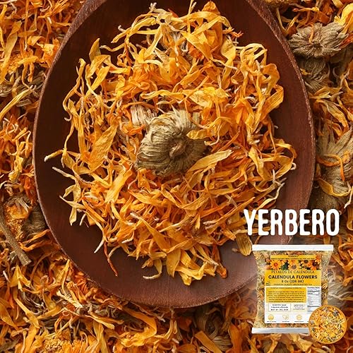 Miniatura 4 de Yerbero - Flores de caléndula té de hierbas sueltas a granel 16oz (1 lb) (4.02 oz)  Flores de caléndula  Flores de caléndula  Para preparar té de