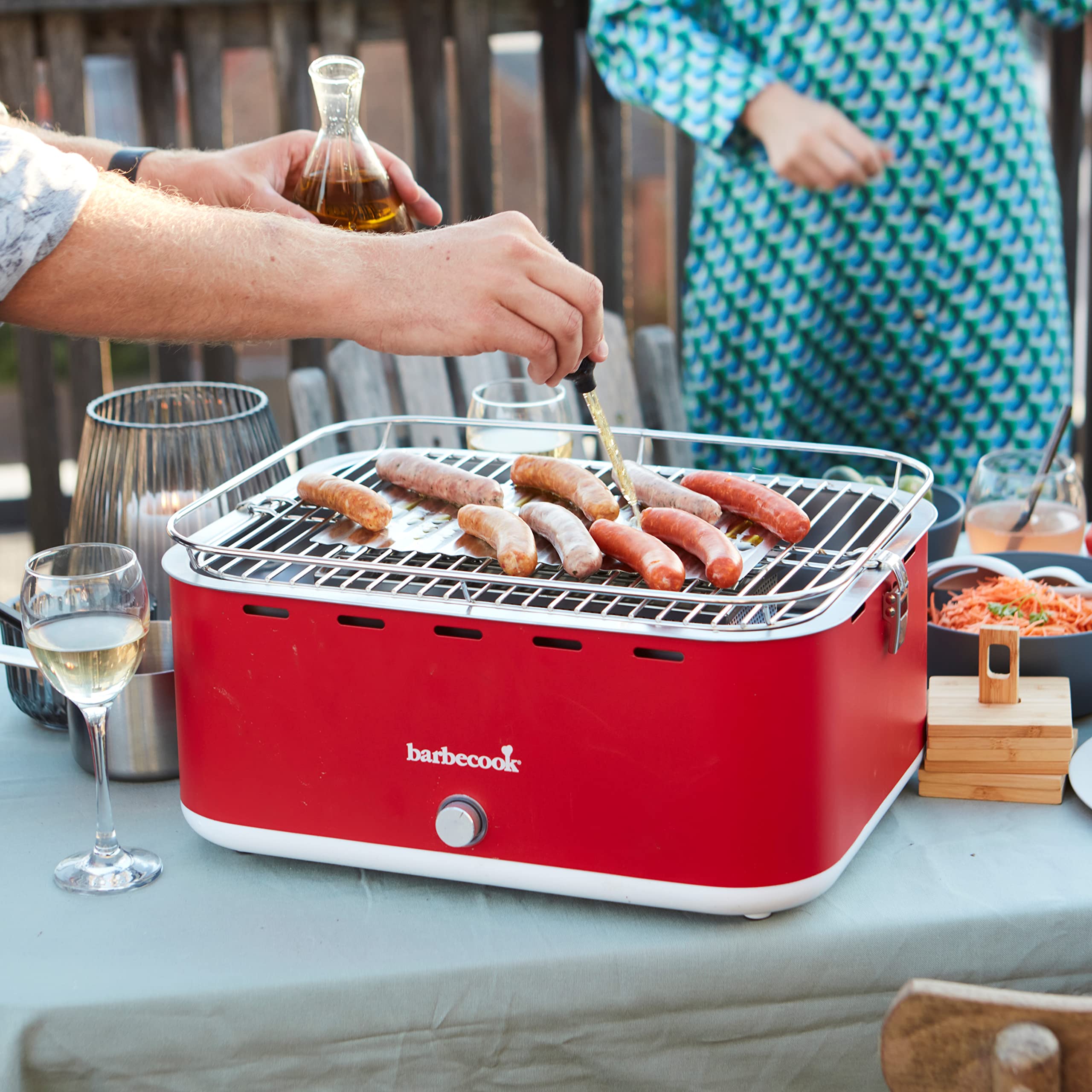 Barbecook Carlo barbecue de table au charbon, grille camping, Chili Pepper 44x33x21cm