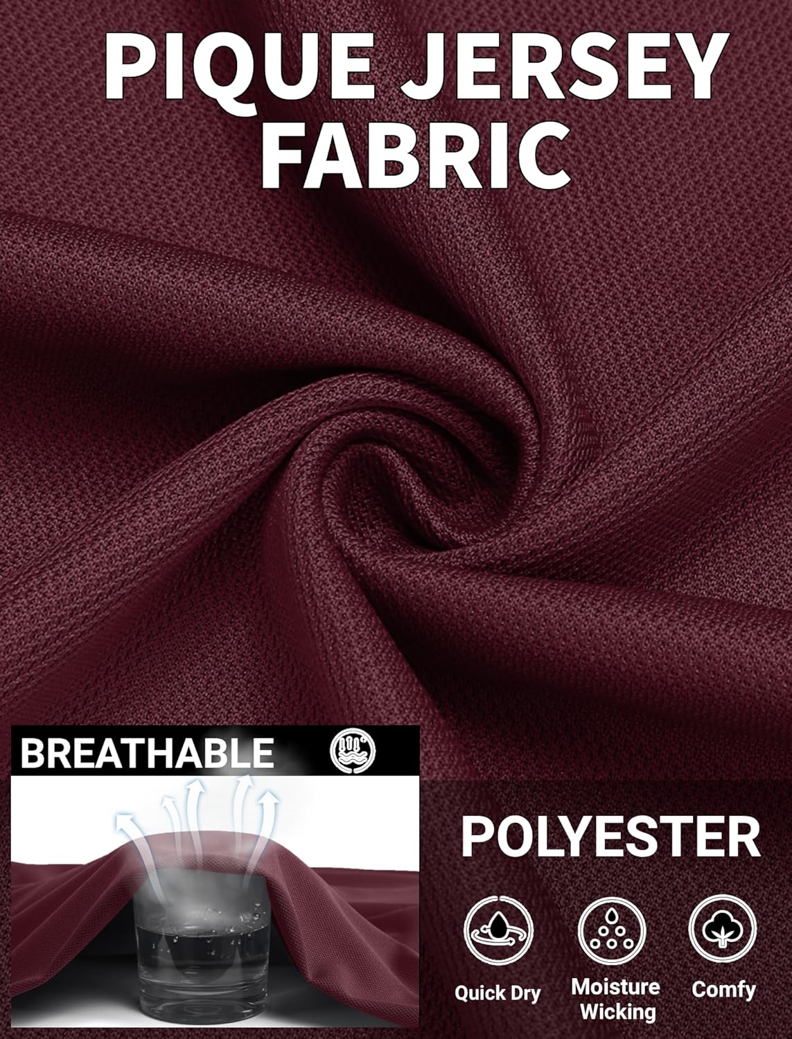 COOFANDY Men's Polo Shirts Short Sleeve Quick Dry Performance Golf Polos Tactical Work Shirts with Pen Pocket - Image 5