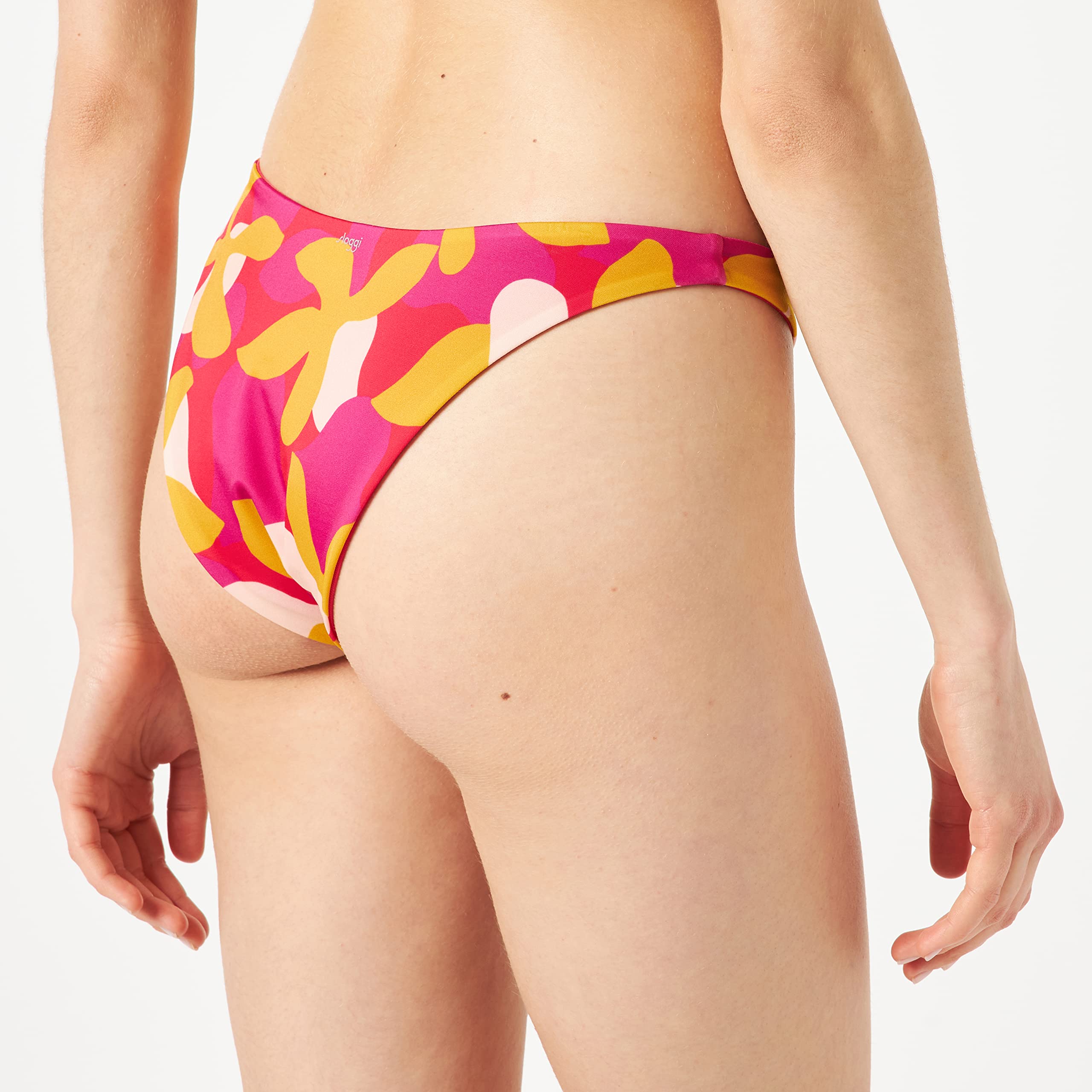 sloggi shore Damskie majtki Flower Horn Tanga od bikini, Różowy - ciemna kombinacja, L
