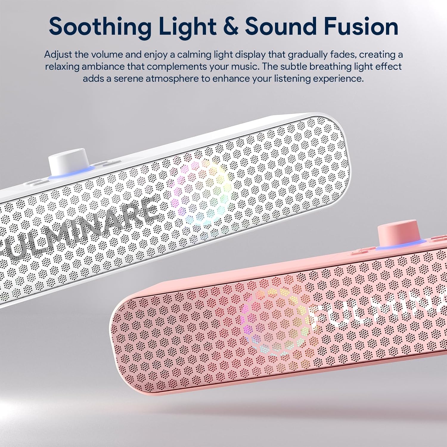 FULMINARE Bluetooth Speaker with 26W HD Sound, Portable Speaker Up to 30H Playtime, AUX&TF-Card&USB Input, LED Lights, Speakers Bluetooth 5.3 Wireless for Home/Party/Outdoor, Birthday Gift (Pink) - Image 3