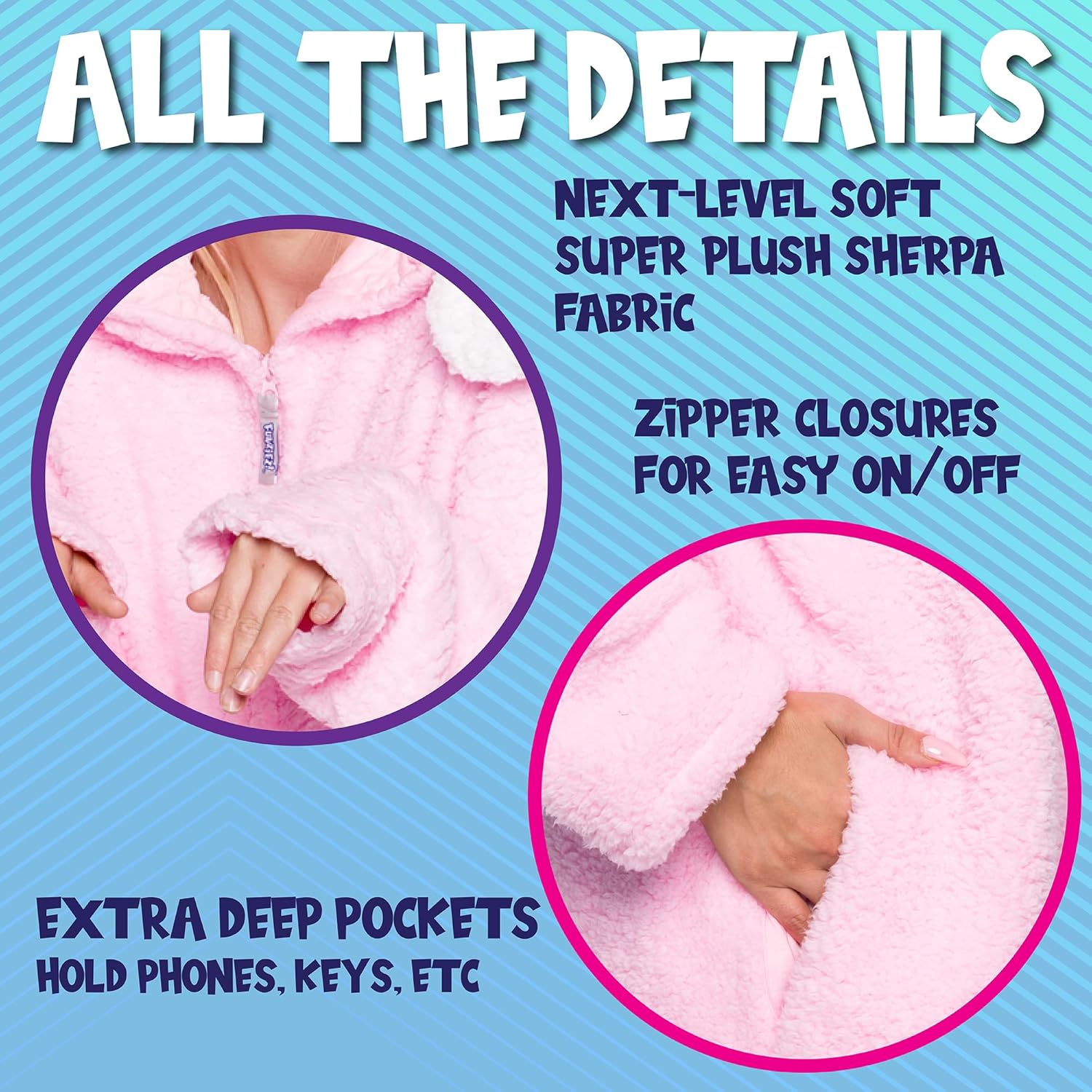 Funziez! Slim Fit Sherpa Adult Onesie - Animal Halloween Costume - Plush One Piece Cosplay Suit for Women and Men - Image 3