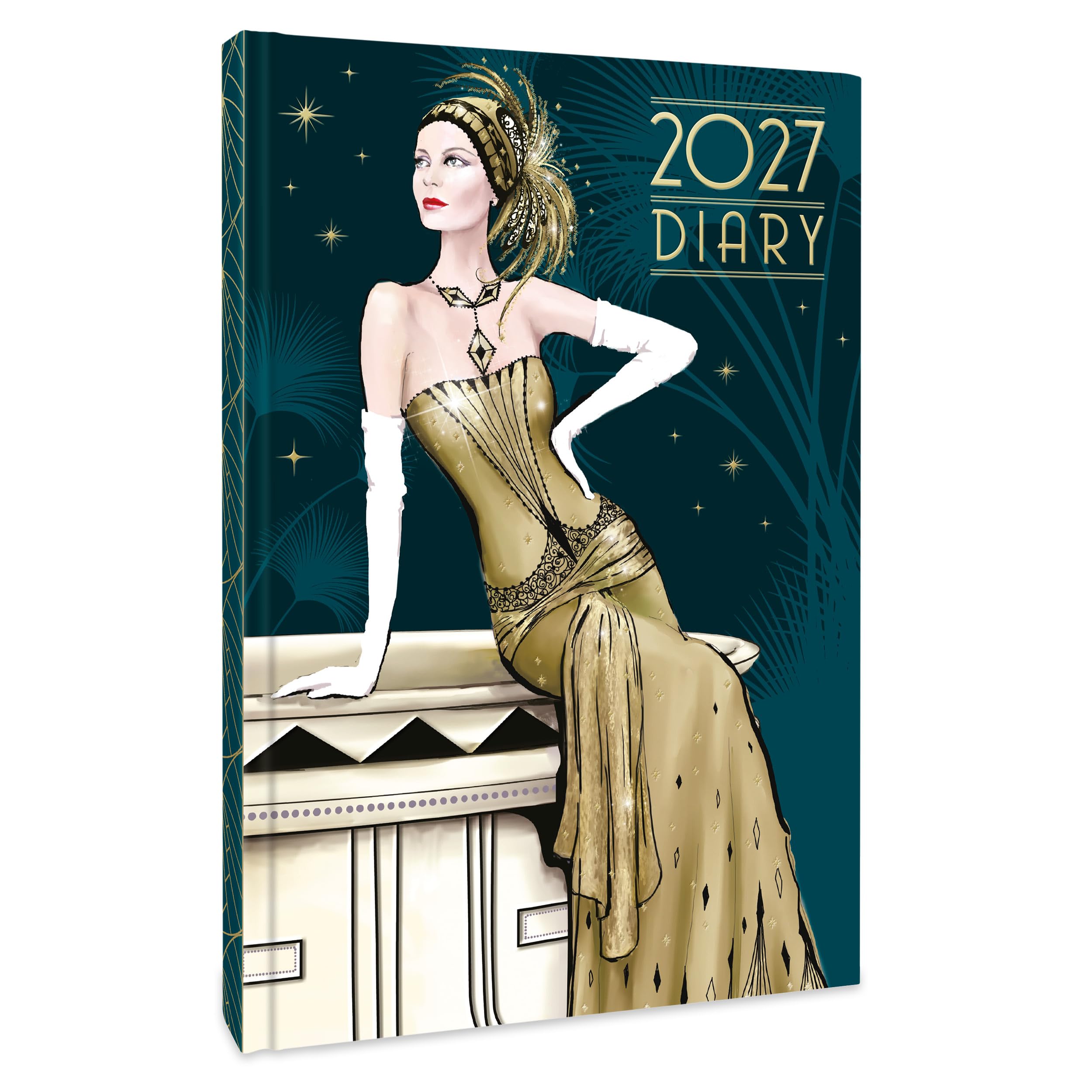 Art Deco 2027 A5 Weekly View Diary | Hardback Organiser with Claire Coxon Artwork | Planner for Appointments, Notes & Scheduling