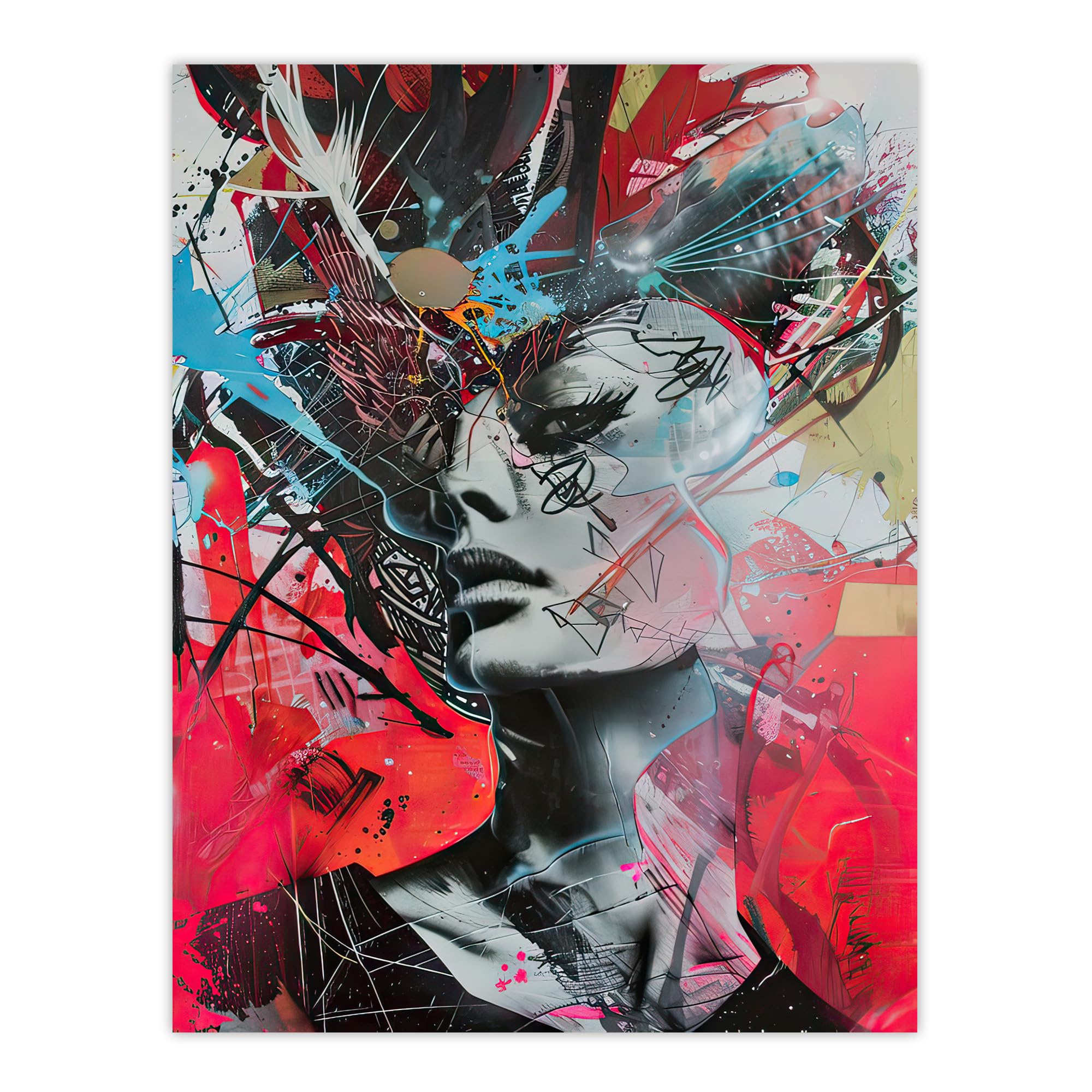 Artery8 Zef Culture Modern Conceptual Abstract Portrait Living Room Large Wall Art Poster Print Thick Paper 18X24 Inch