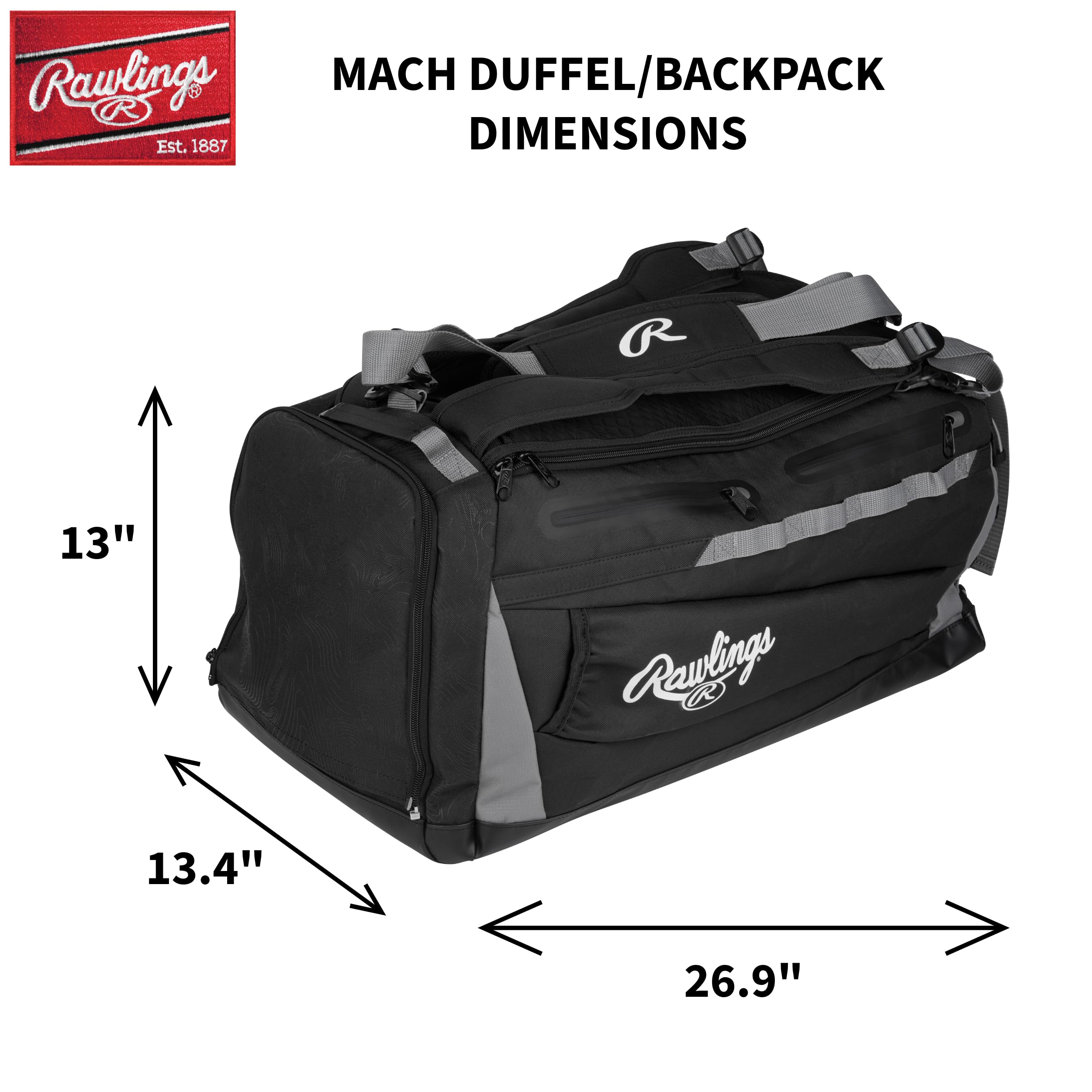 Rawlings Mach Hyrbid - Mochila para Equipo de béisbol y sóftbol