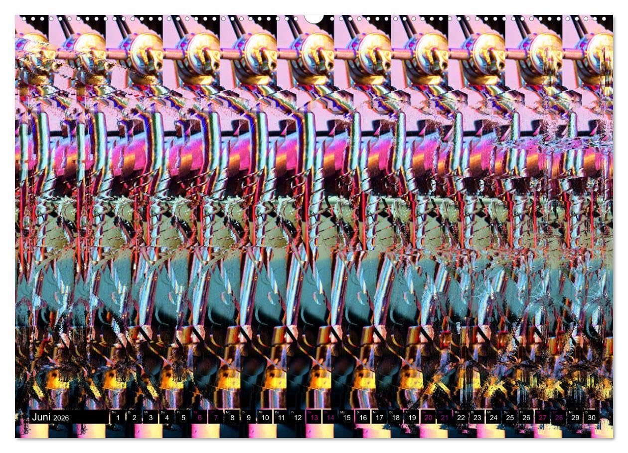 Magische Bilder - 3D Stereogramme (hochwertiger Premium Wandkalender 2026 DIN A2 quer), Kunstdruck in Hochglanz: Fantastische dreidimensionale Raumbilder (CALVENDO Spass)