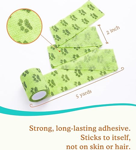 Miniatura 4 de Vendaje autoadhesivo  Envoltura veterinaria amarga para perros sin masticar, envoltura médica para heridas de perros, primeros auxilios, puntos