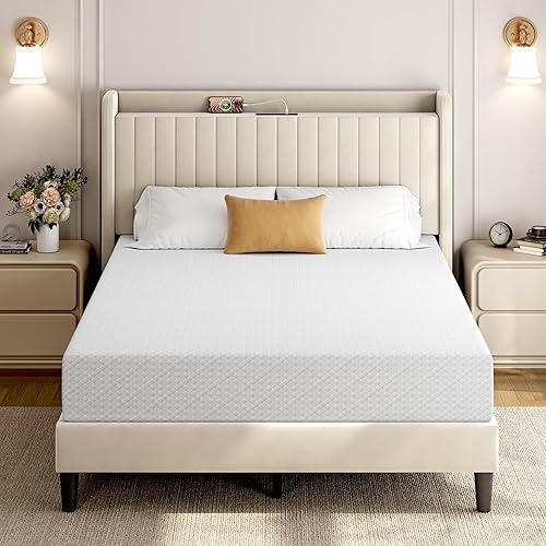 Miniatura 10 de Yaheetech - Colchón individual de 8 pulgadas con 3 capas de espuma viscoelástica con gel refrescante, té verde para un sueño más fresco, firmeza