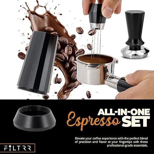 Miniatura 3 de FILTRR Juego de portafiltros espresso de 2.126 in  Compatible con Breville Bambino, Express, Touch de acero inoxidable y aleación de aluminio WDT