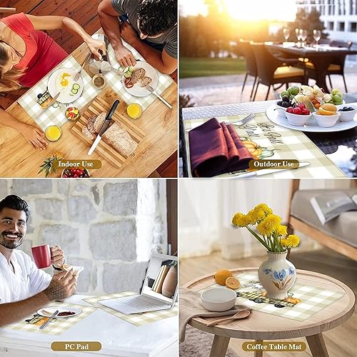 Vista 23 de Stylish Table Place Mats It's Fall Y'all Pumpkins Give Thanks Cloth Placemats Reversible Non-Slip Kitchen Table Place Mats for Restaurant