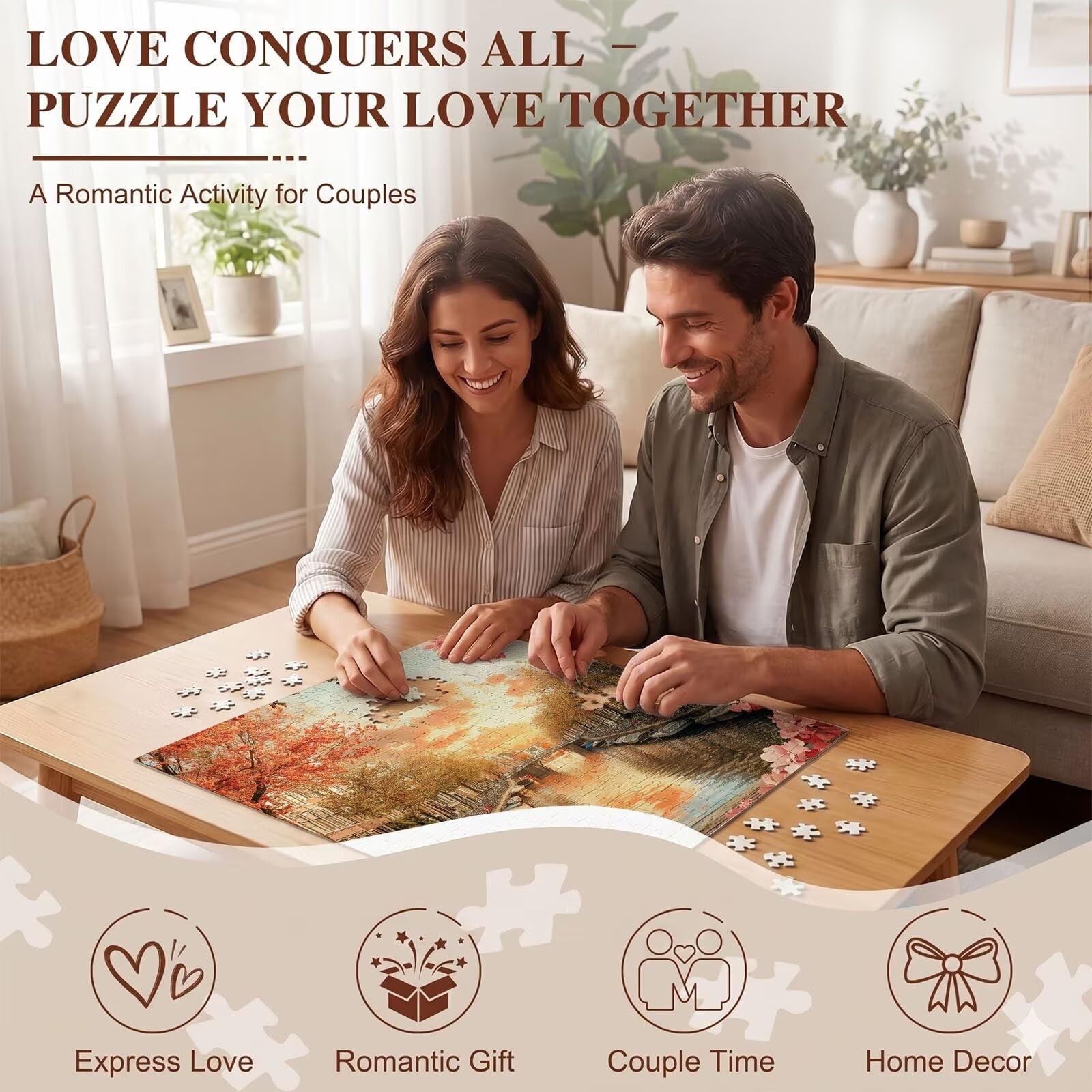 auto piccola città Puzzle 1000 Pezzi per Adulti, Puzzle in Legno - Collezione Classica con Poster Incluso - Sfida di Concentrazione e Passatempo Antistress, Gioco per Famiglia, 75 x 50 cm f0-45