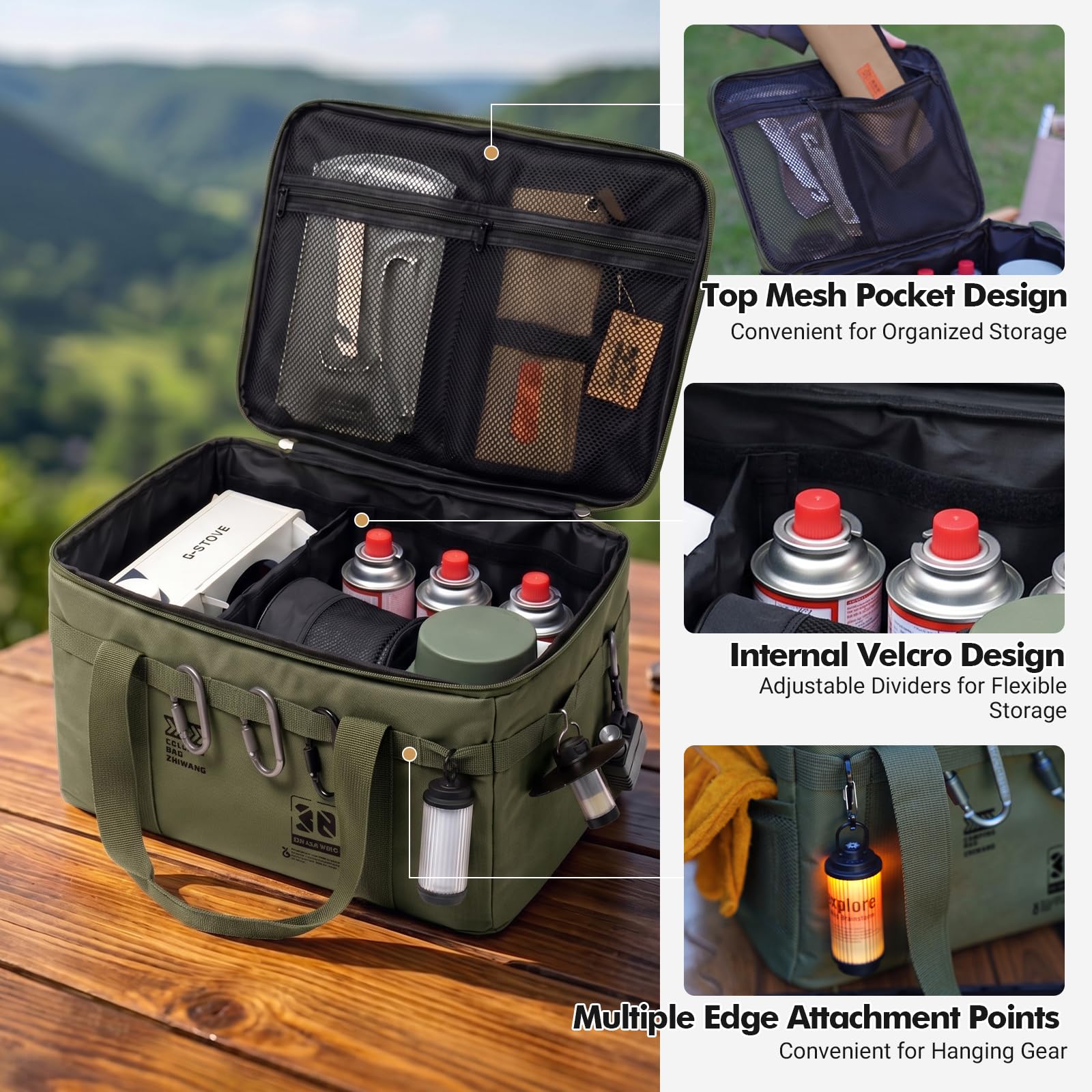 Campingbox faltbar, ZoneYan 30L camping gear organizer, picknick-organizer-tasche, taktische camping tasche, picknick aufbewahrungstasche, Die perfekte Wahl für Campingbegeisterte