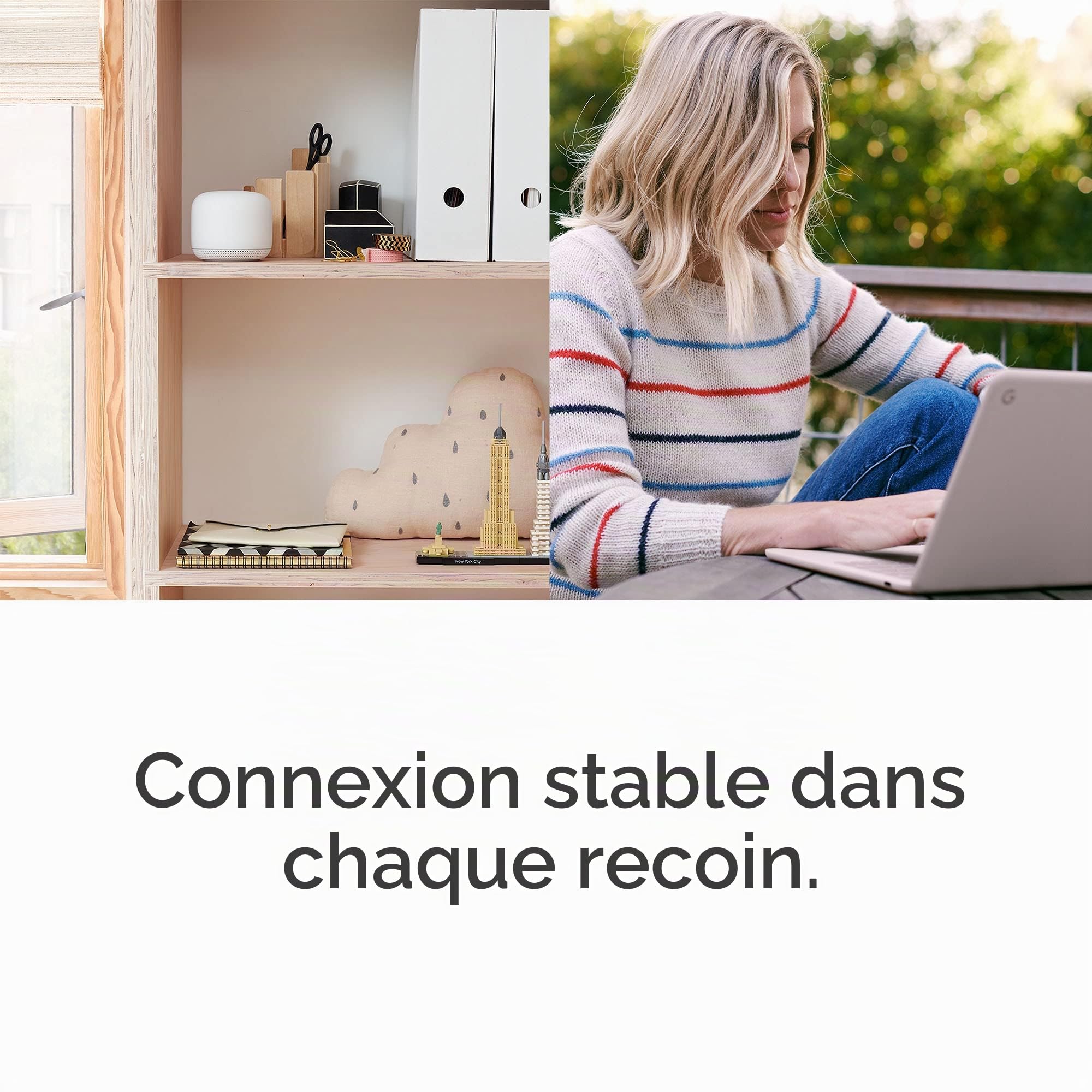 Google Nest Wi-FI, Blanc - Wi-FI Puissant dans Chaque Coin de la Maison.