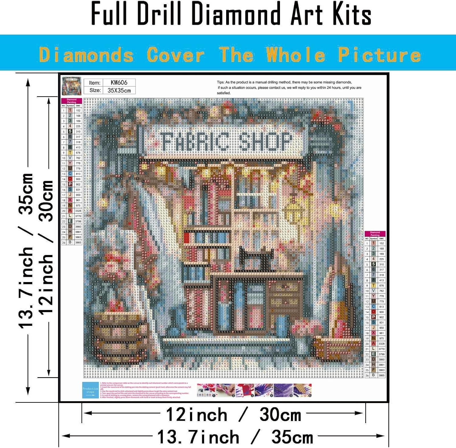 CHWGLFGG 5D Fabric Shop Diamond Art Kits for Adults Beginners 13.7x13.7inch image 5