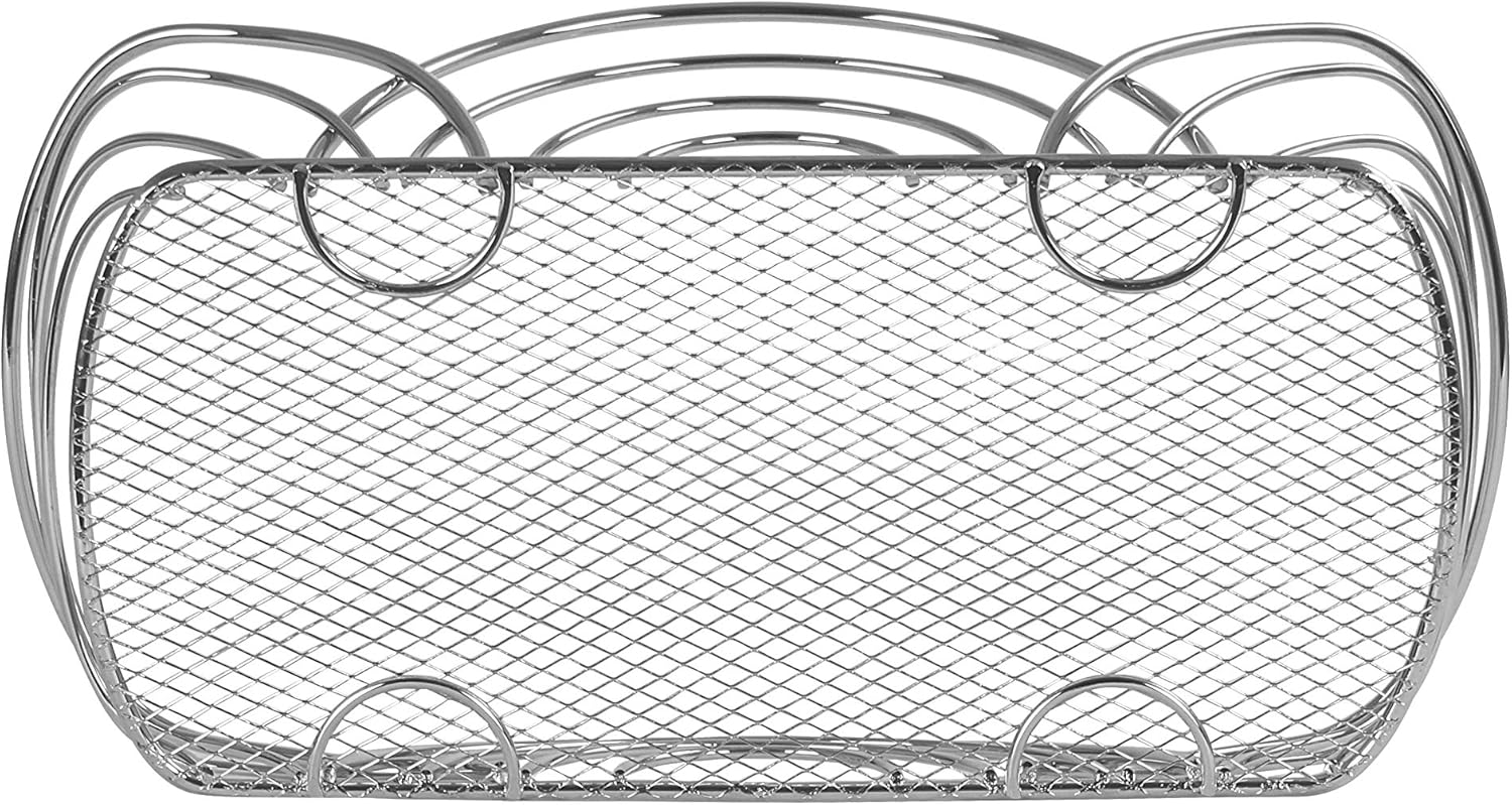 Black Friday Clearance Spectrum Diversified Flower Basket, Classic Kitchen Design for Breads, Roll, Muffin Pastries & Baked Good Storage, Traditional Style Snack & Food Holder for Serving, Chrome