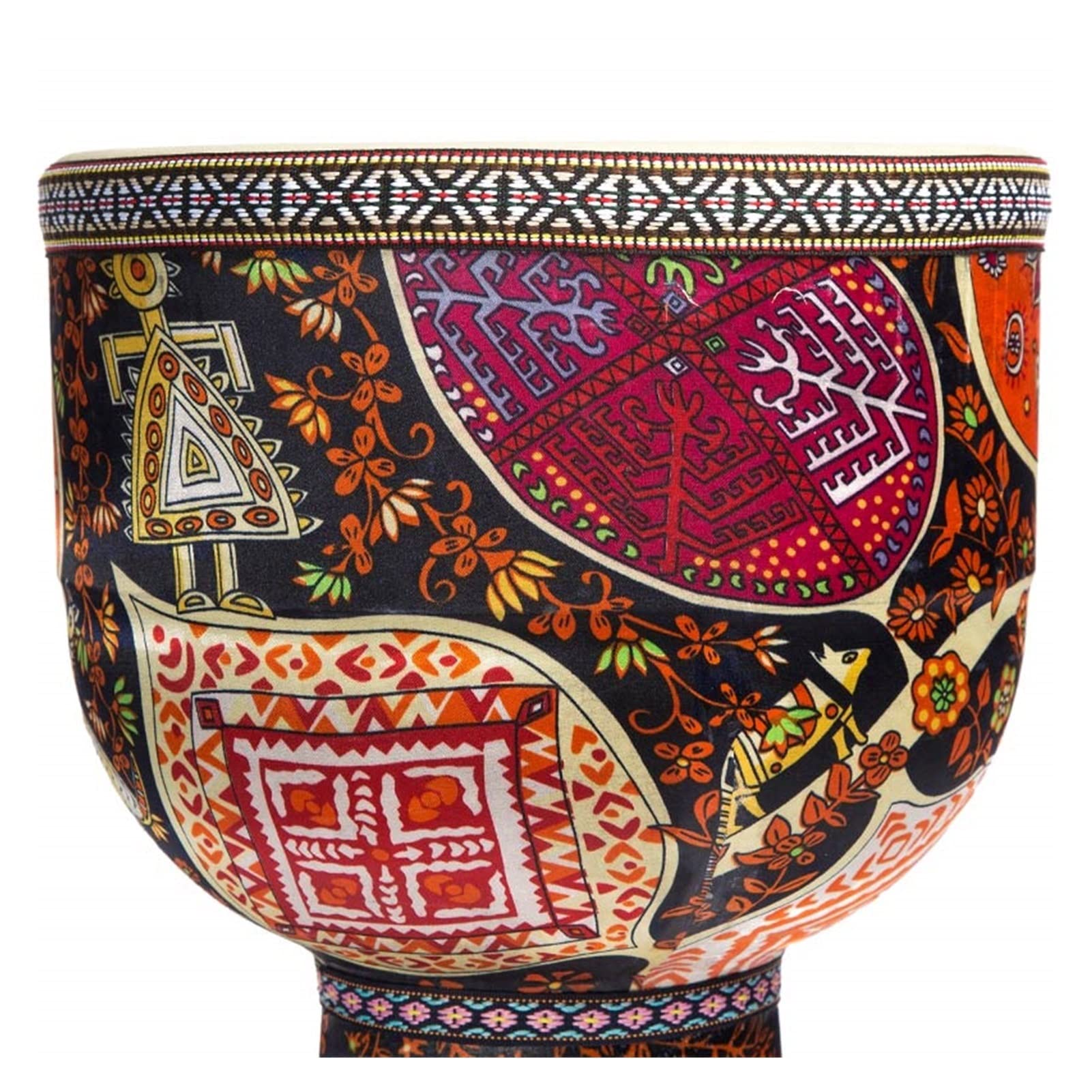 TSTS Djembé Djembe pour Tambourin pour Enfants Débutants Abdos Dessin Animé Tambourin De Tissu Coloré De 10 Pouces De 10 Pouces