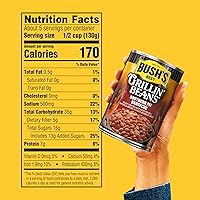 Vista 2 de Bush's Southern Pit Grillin' Frijoles enlatados para asar (paquete de 1), proteína a base de plantas, buena fuente de fibra, vegetariana, baja