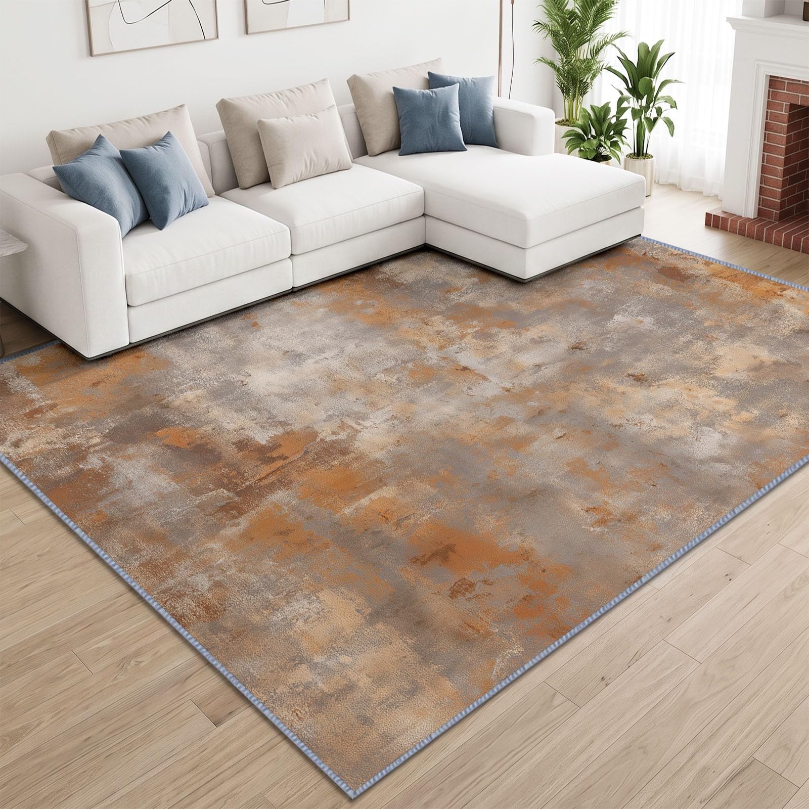 Tappeto per soggiorno, lavabile in lavatrice, astratto testurizzato, a pelo corto, antiscivolo, morbido, pelo rug, ideale per ufficio o cameretta, beige, 160 x 230 cm