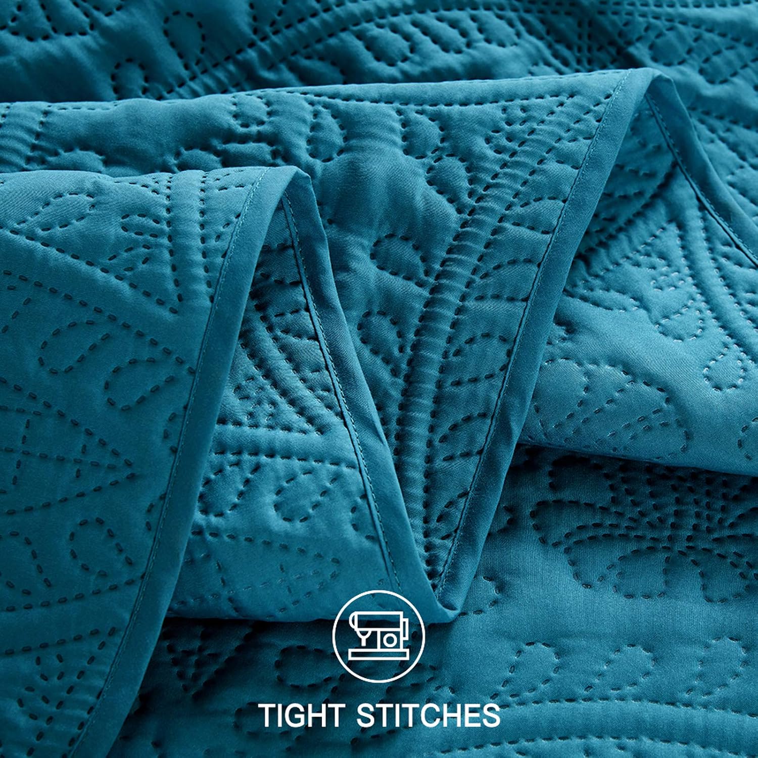 COISINI Bedspread Coverlet Set Blue - Comforter Bedding Cover - Oversized 3-Piece Quilt Set (Full/Queen, Blue)