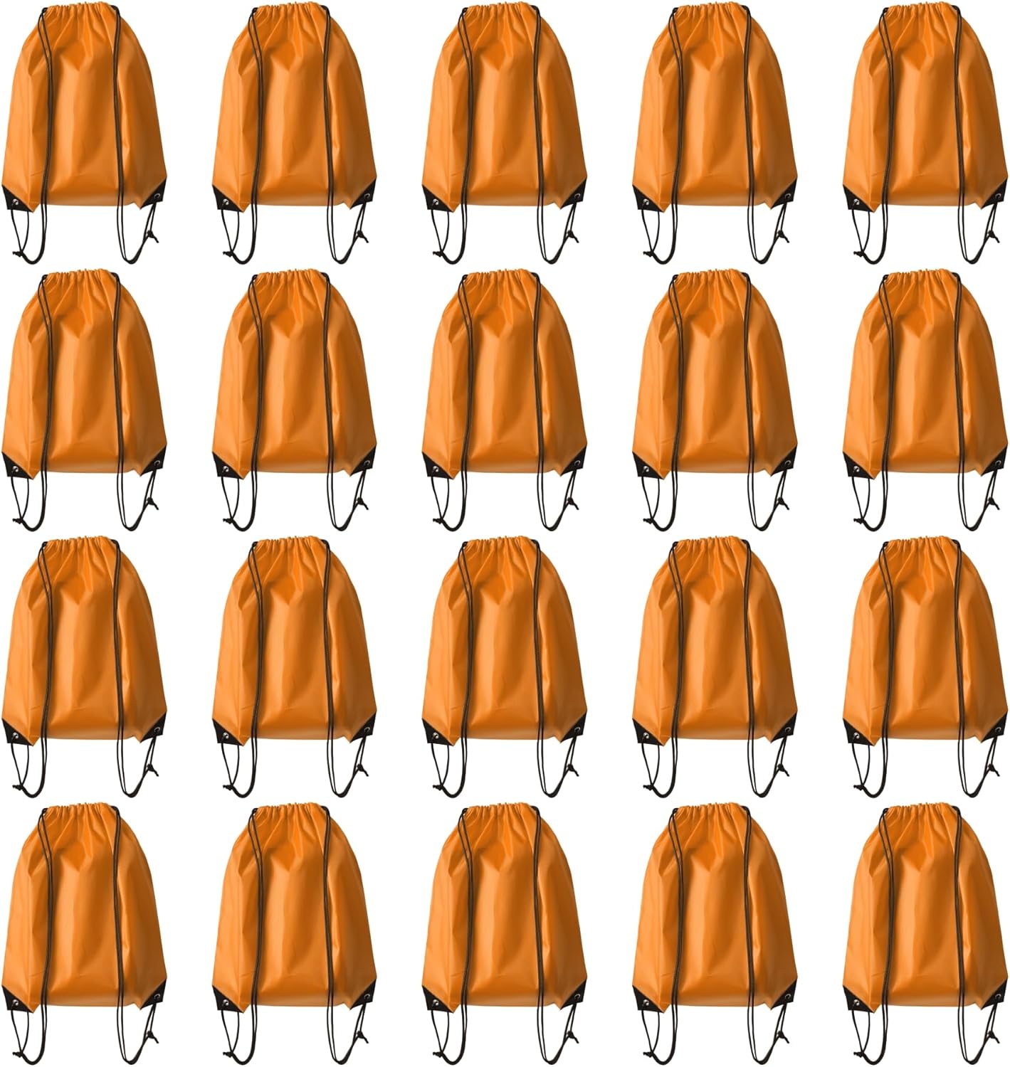 Drawstring Backpack Bulk 20 Pcs Draw String Backpack Bags DIY Gym Sports Traveling Yoga Cinch Bag Sackpack Drawstring (Orange)