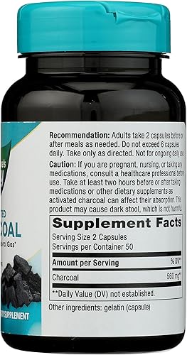 Miniatura 6 de Carbón activo de alta absorción para limpiar el organismo de Natures Way 100cápsulas 45171 100 1 1