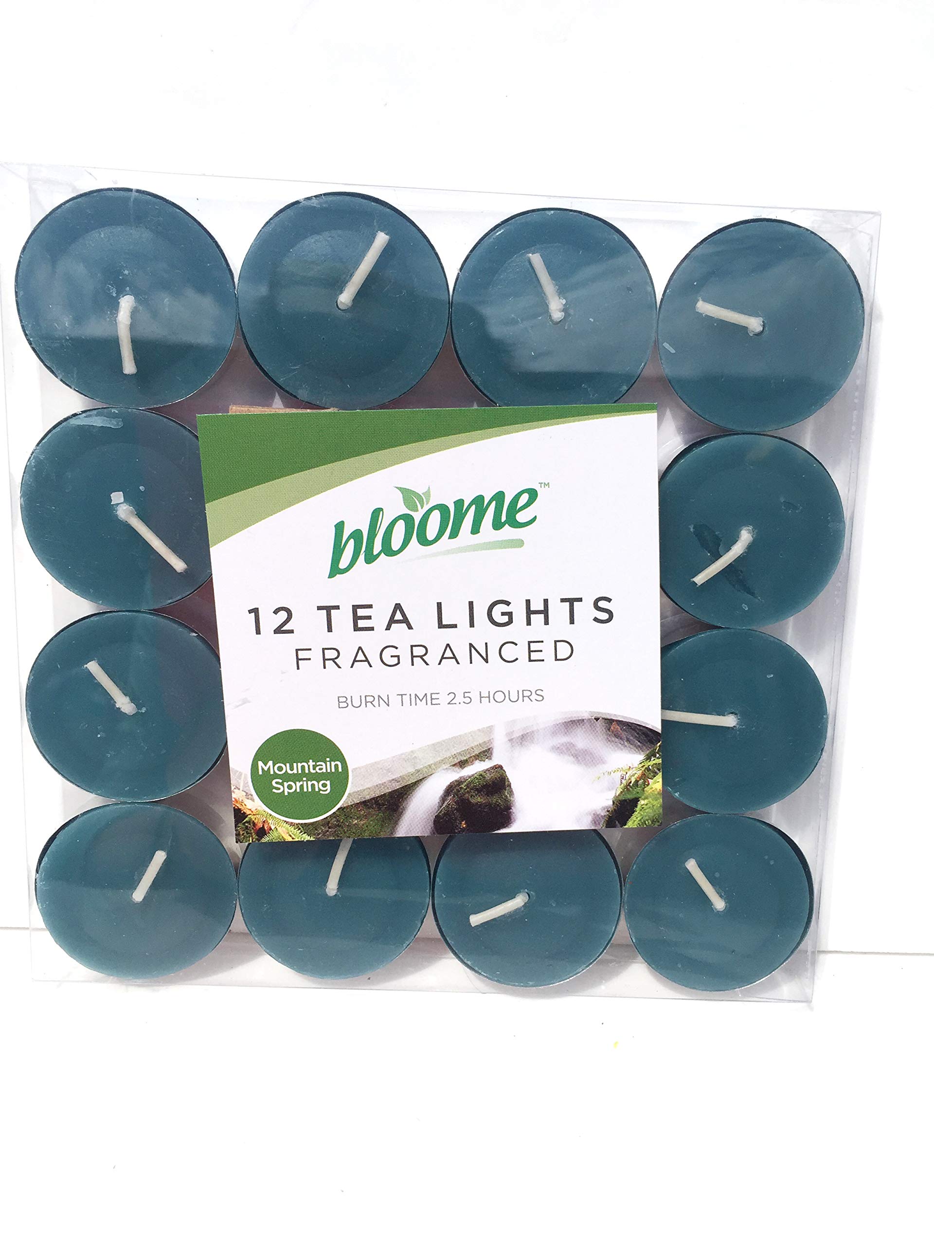 Bloome Mountain Spring Fragranced Tea Light Candles Assorted 12Pk (Mountain Spring)