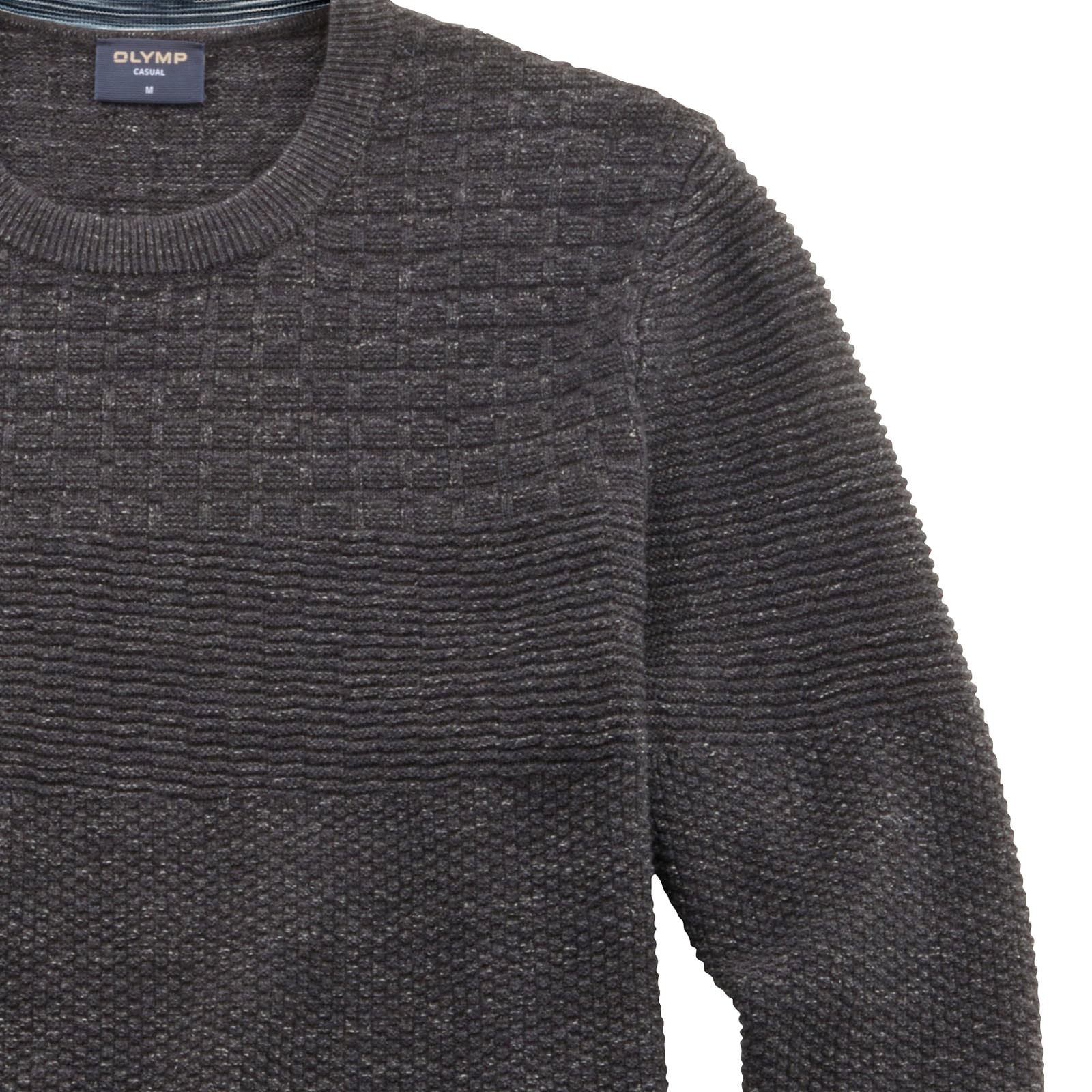 OLYMP Herren Pullover Rundhals Casual Strick,Uni,Regular fit