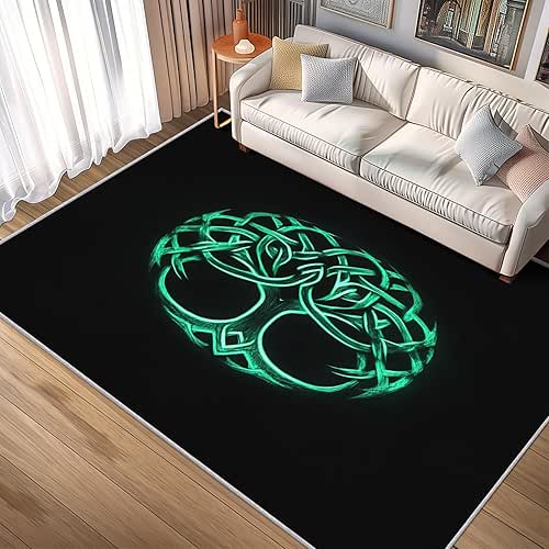 Celtic Knot Rugs for Living Room 6x9, Viking Tree of