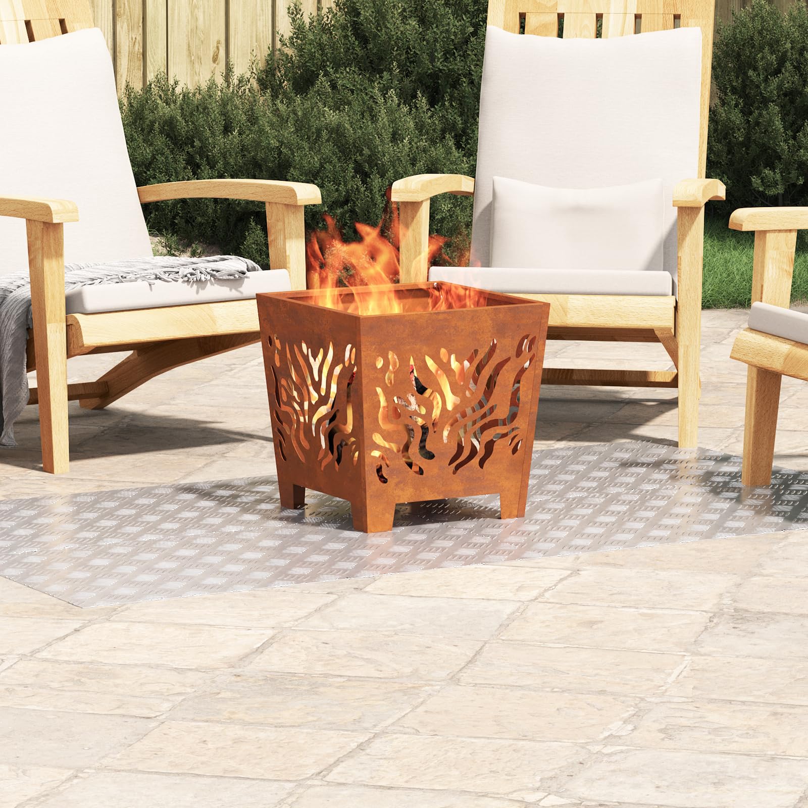 Chapa estriada de aluminio antideslizante, 4 unidades, 90 x 50 cm, superficie mate con diseño geométrico para escaleras seguras, material robusto para interiores y exteriores