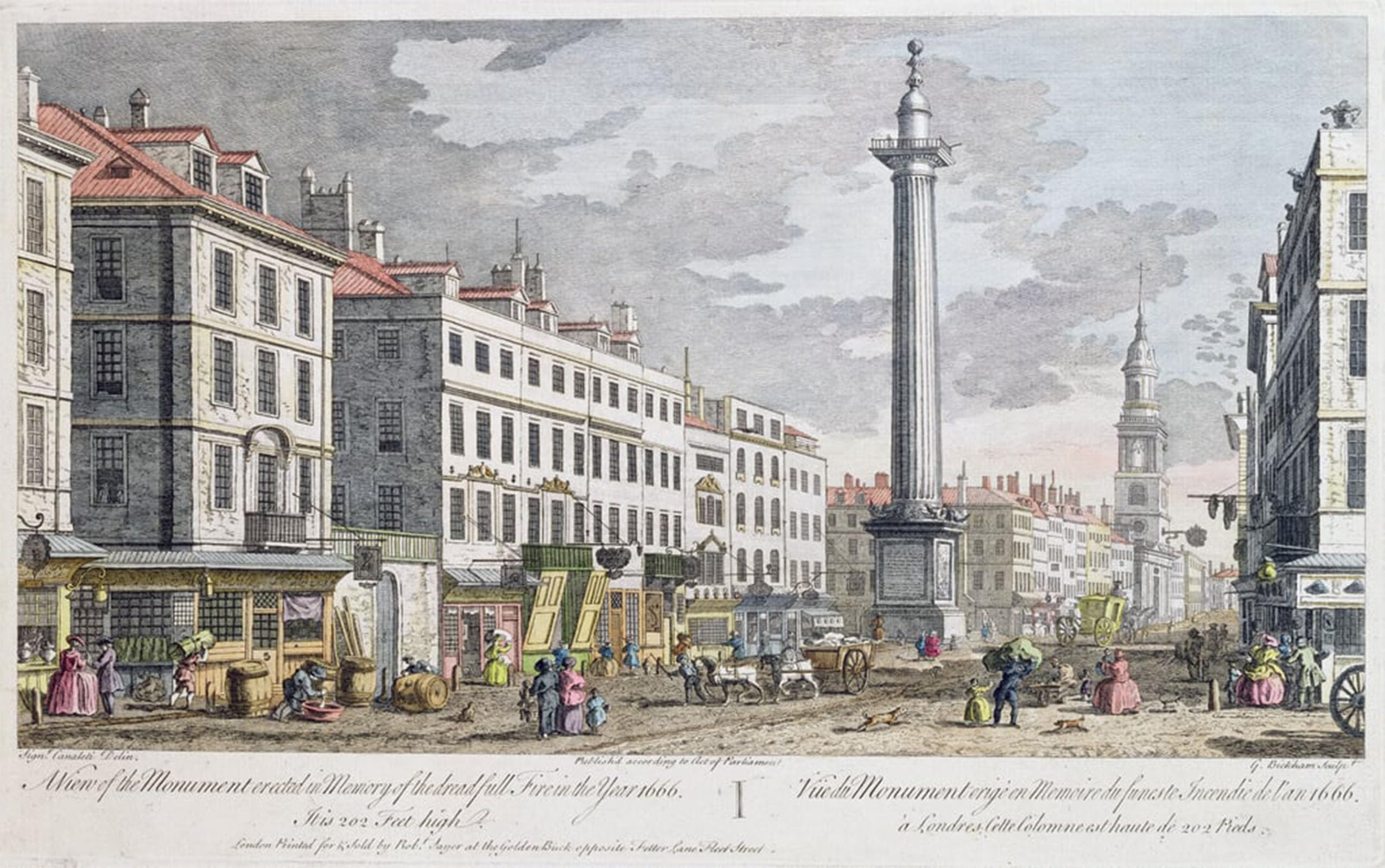 ARTXLXXBN Famous Painting Canvas Artwork Graffiti Print Monument erected in Memory of the Fire of London by Antonio Canal Portrait Canvas Image for Home Decor 60x90cm