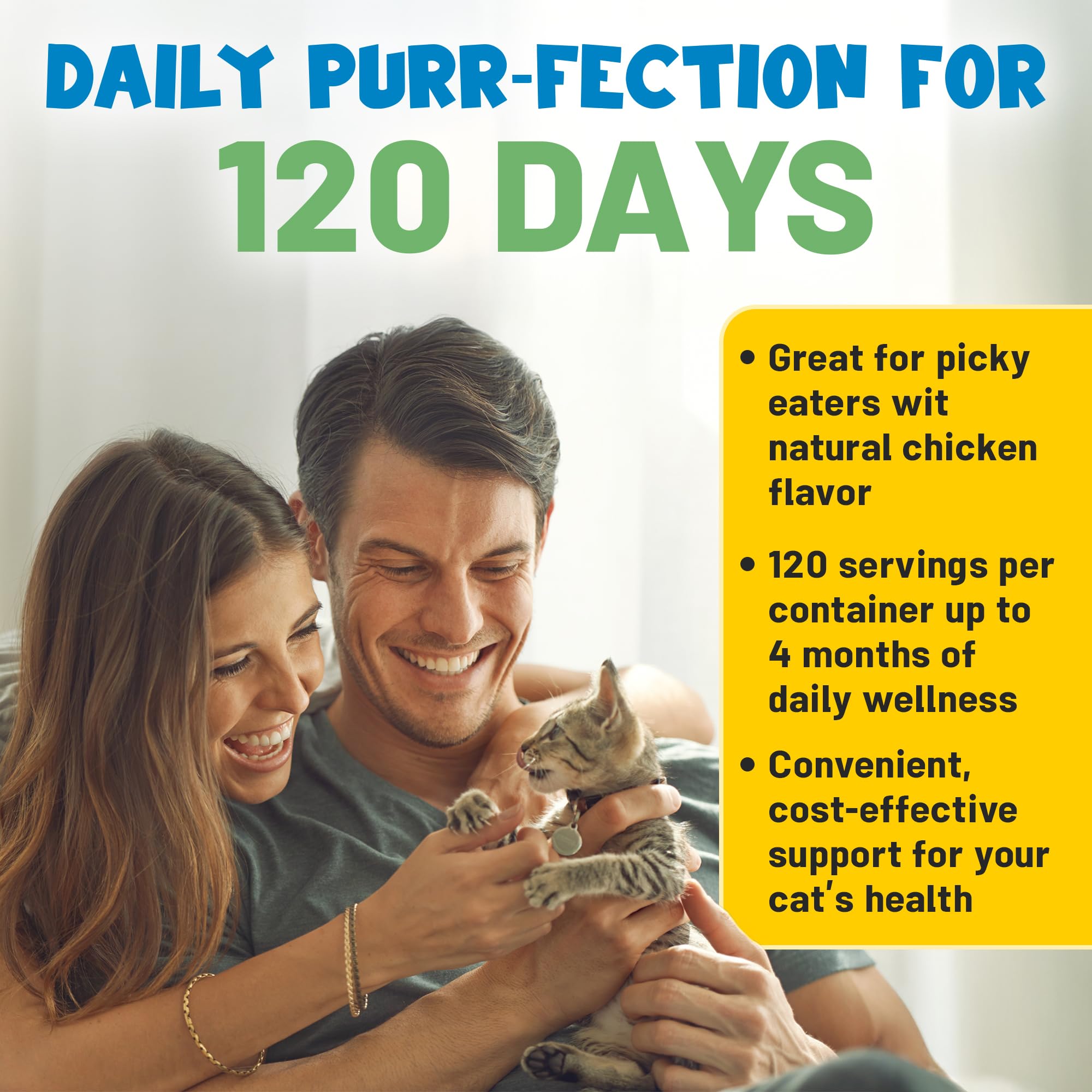 Guardian’s Choice Purrbiotics, Cat Probiotic Powder for Digestive & Immune Support, 5 Billion CFU with Prebiotics & Fiber, Shelf-Stable Probiotics for Cats, Chicken Flavor Cat Probiotics, 120 Servings - image 6
