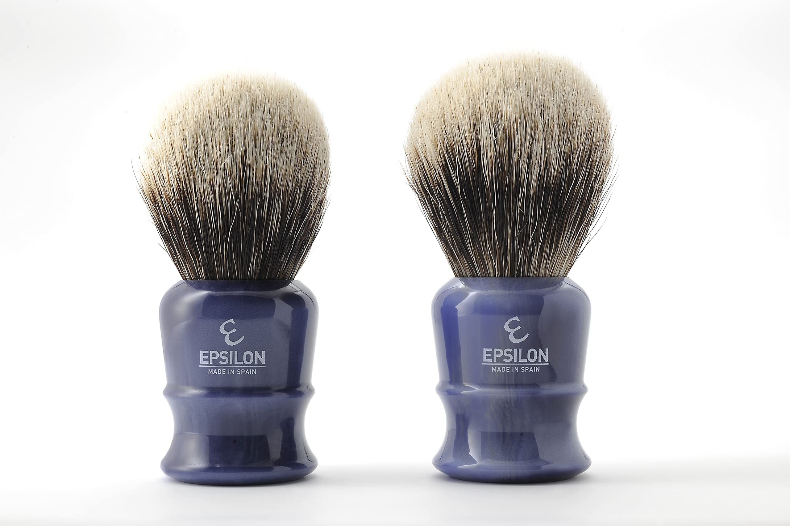 Epsilon Pędzel do golenia z włosia borsukowego, biały, niebieski, 50/26 mm, standardowy, jedyny w swoim rodzaju