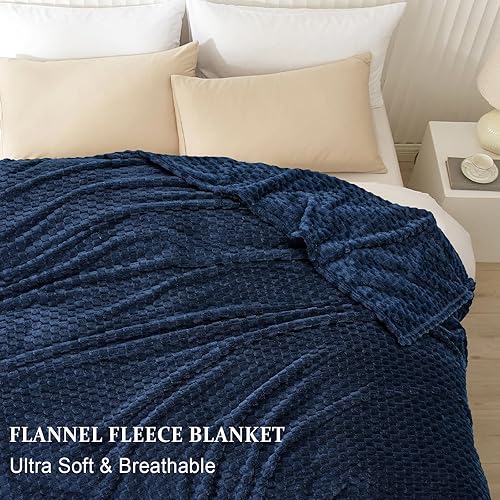 Miniatura 5 de PHF Manta de forro polar de franela ultra suave tamaño King, manta de forro polar jacquard 3D de 140 GSM, para otoño e invierno, no se desprende, no