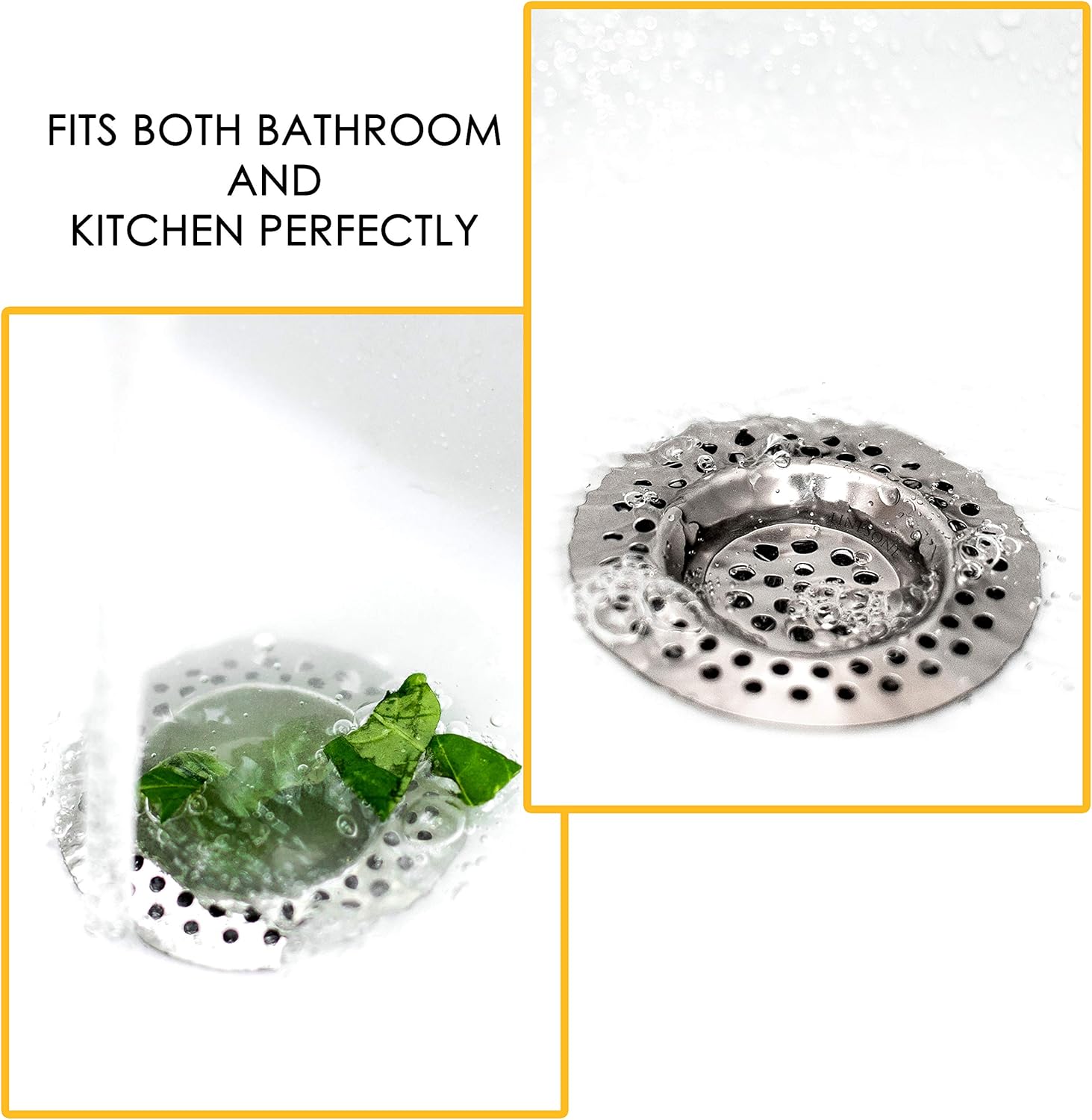 Sink Strainer 2.85 Inch - Bathroom & Kitchen Sink Drain Strainer - Tub Drain Hair & Food Catcher for Kitchen Sink and Bathtub, Stainless Steel, Pack of 3 - Image 6