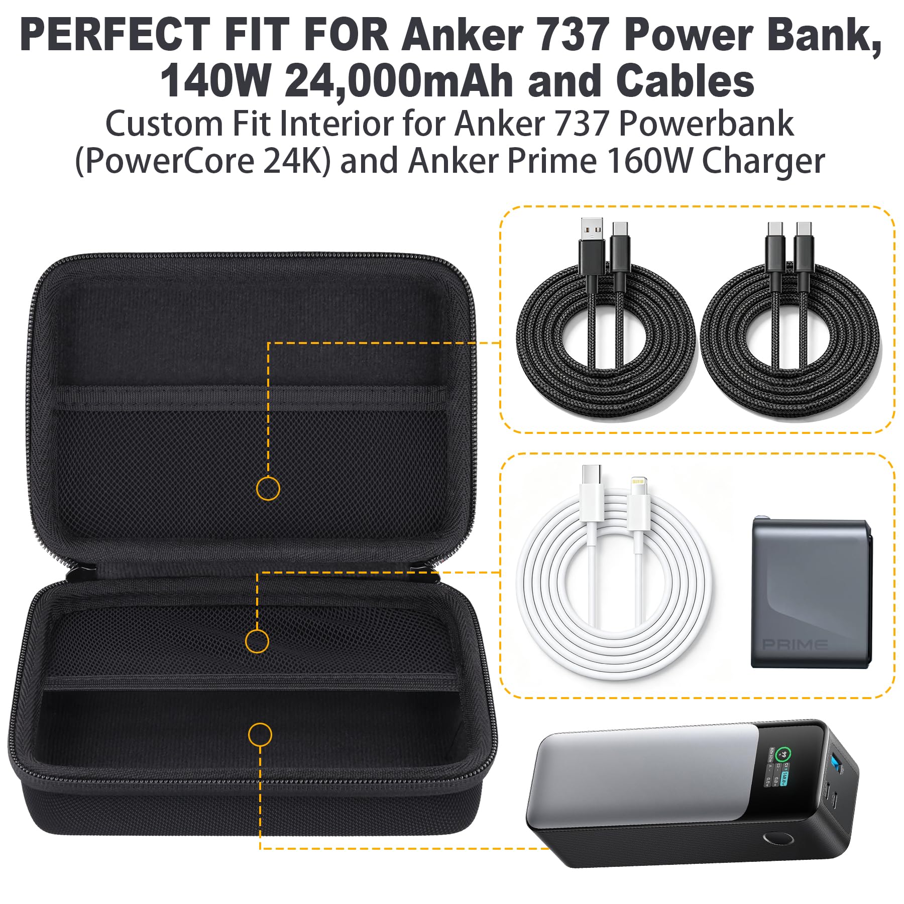 Amazon | 【Khanka 専用収納ケース】互換品 Anker 737 Power Bank
