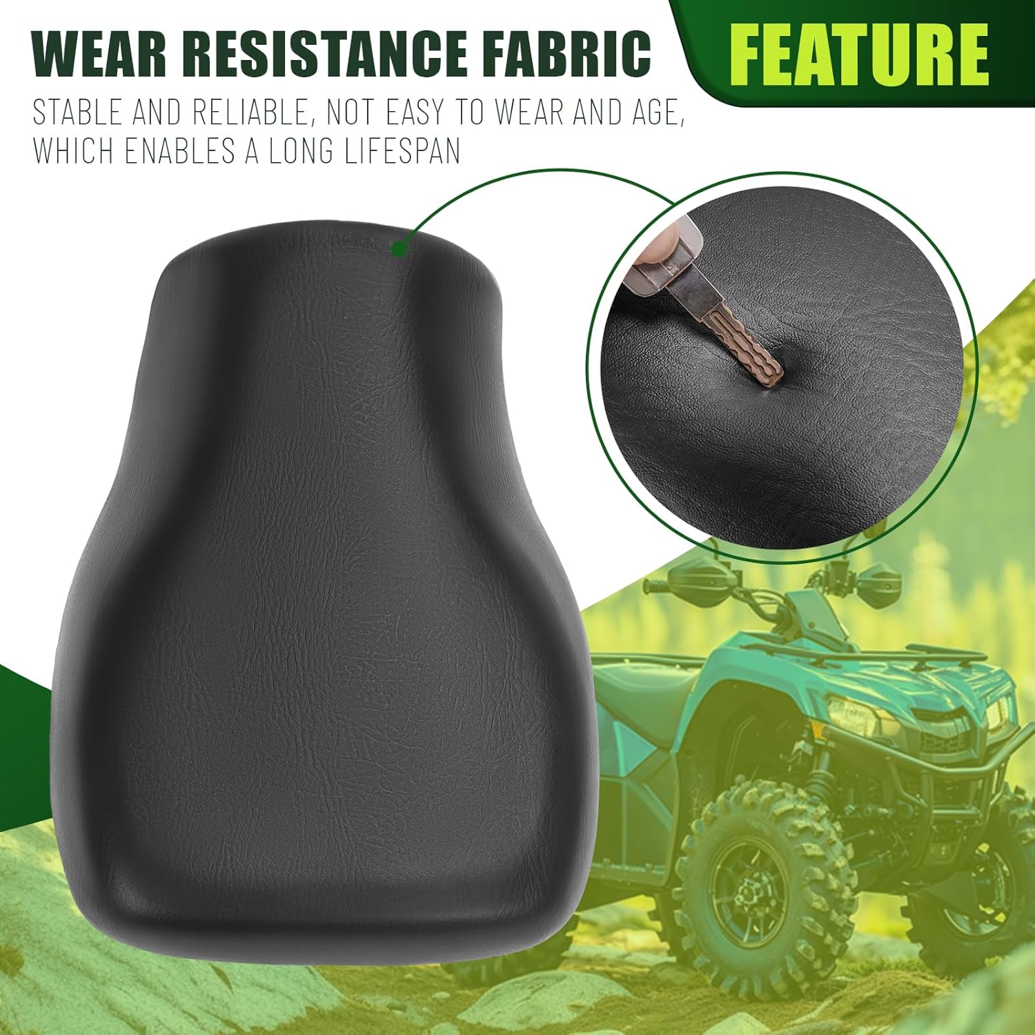 Kojem Complete Seat Replacement Compatible with 2015-2023 Honda Rancher 420 TRX420 FA1/FE1/FM1/TE1/TM1 Foreman 500 520 TRX500FE2 TRX520FM1/FM2 ATV TRX420 FA2 FM2 Replacement for 77100-HR3-621ZA