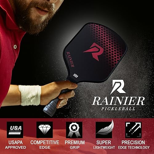 Miniatura 2 de Juego de 2 palas de pickleball  0.630 in de fibra de vidrio reforzada aprobada por USAPA  2 bolas de pickleball al aire libre  Bolsa de transporte