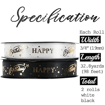 ハッピーリボン Amazon.co.jp: HUIHUANG 3/4インチ ハッピーバースデー ゴールド