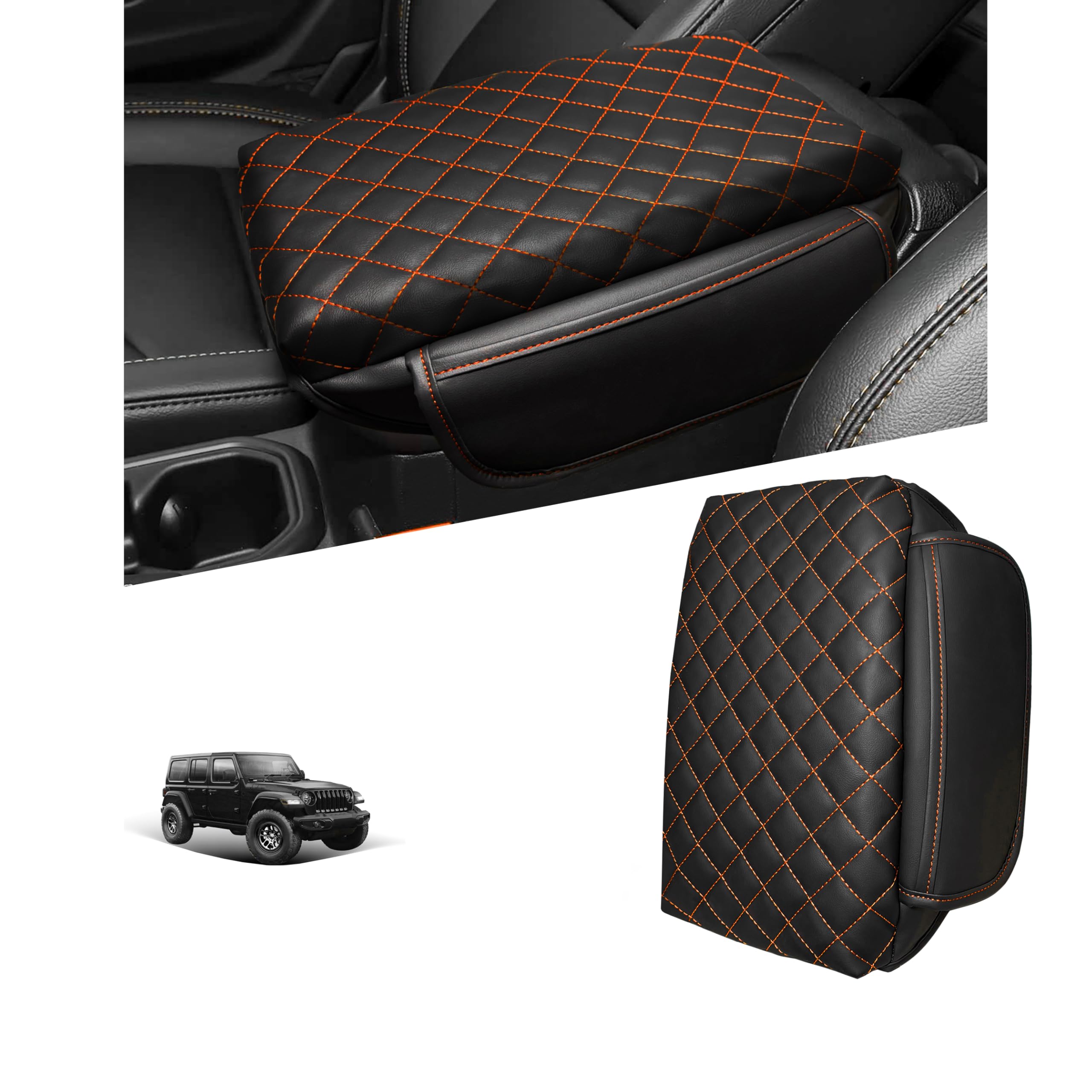 Photo 1 of RSLUX Center Console Cover for Jeep Wrangler JL/Gladiator JT (Orange)