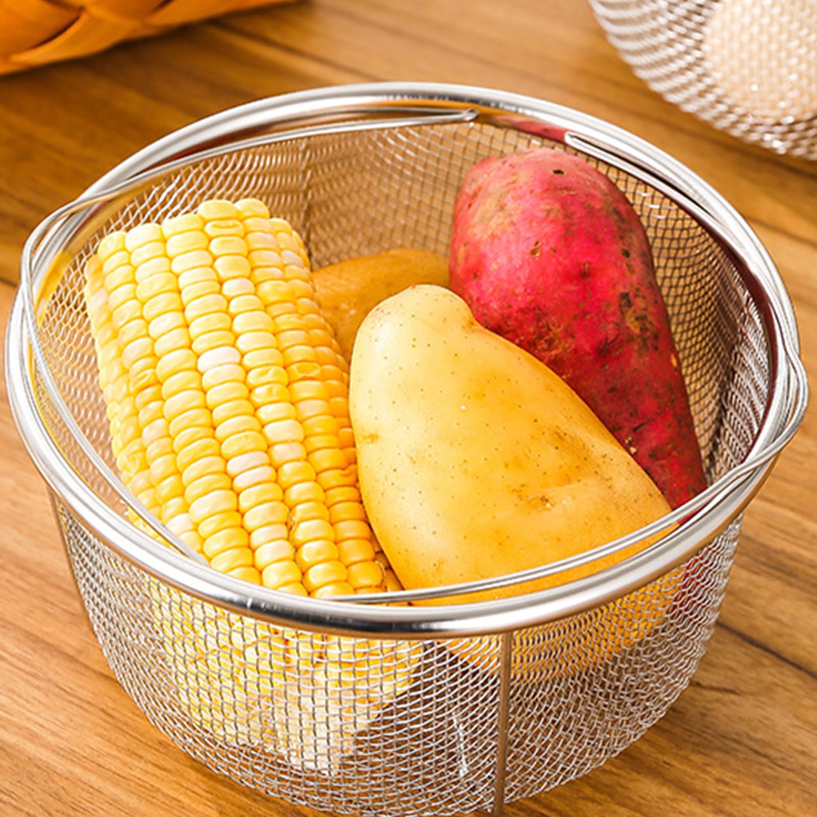 Amazon｜折りたたみハンドル付きメッシュザルストレーナー