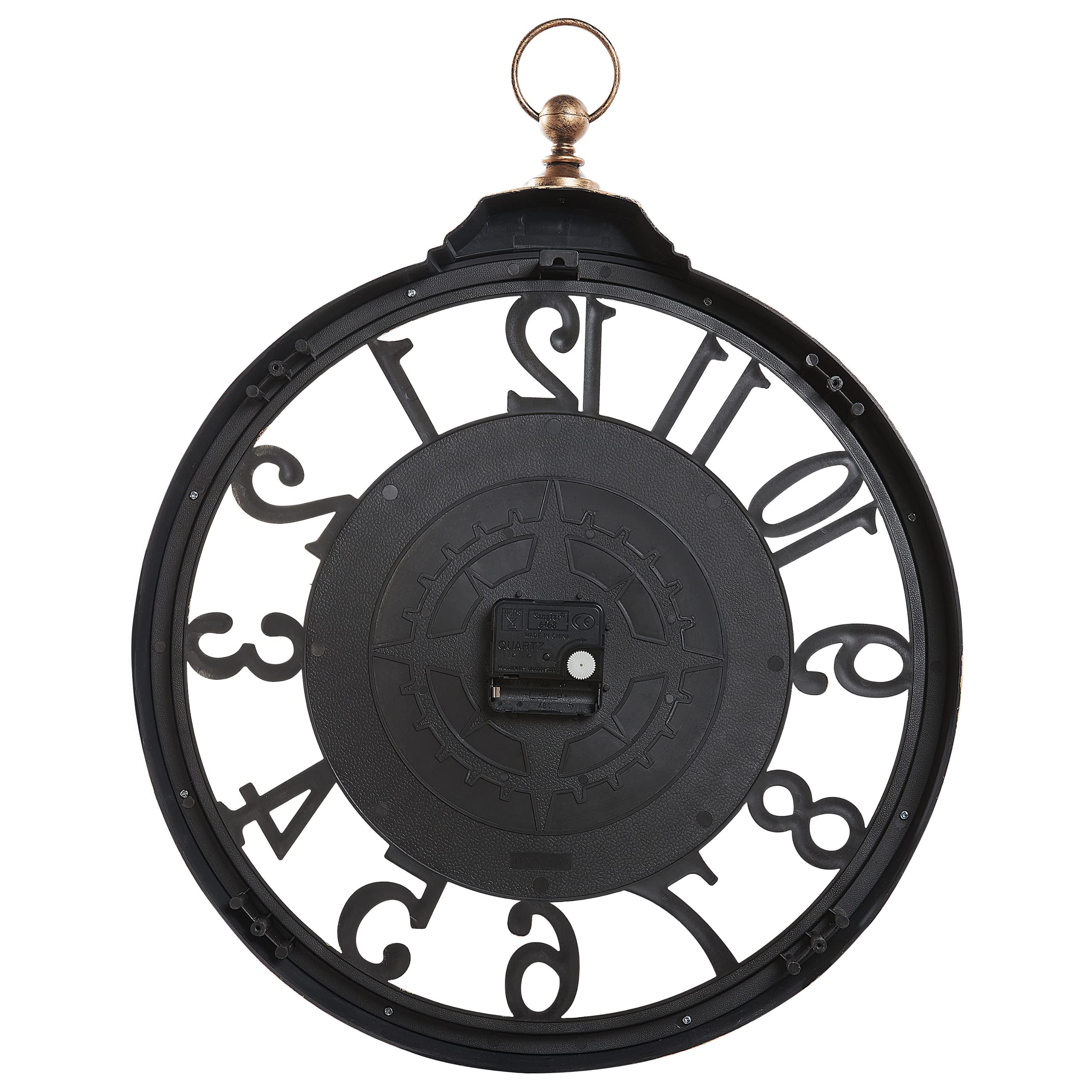 Traditionelle Wanduhr braun ø 52 cm rund arabische Ziffern Alcoba