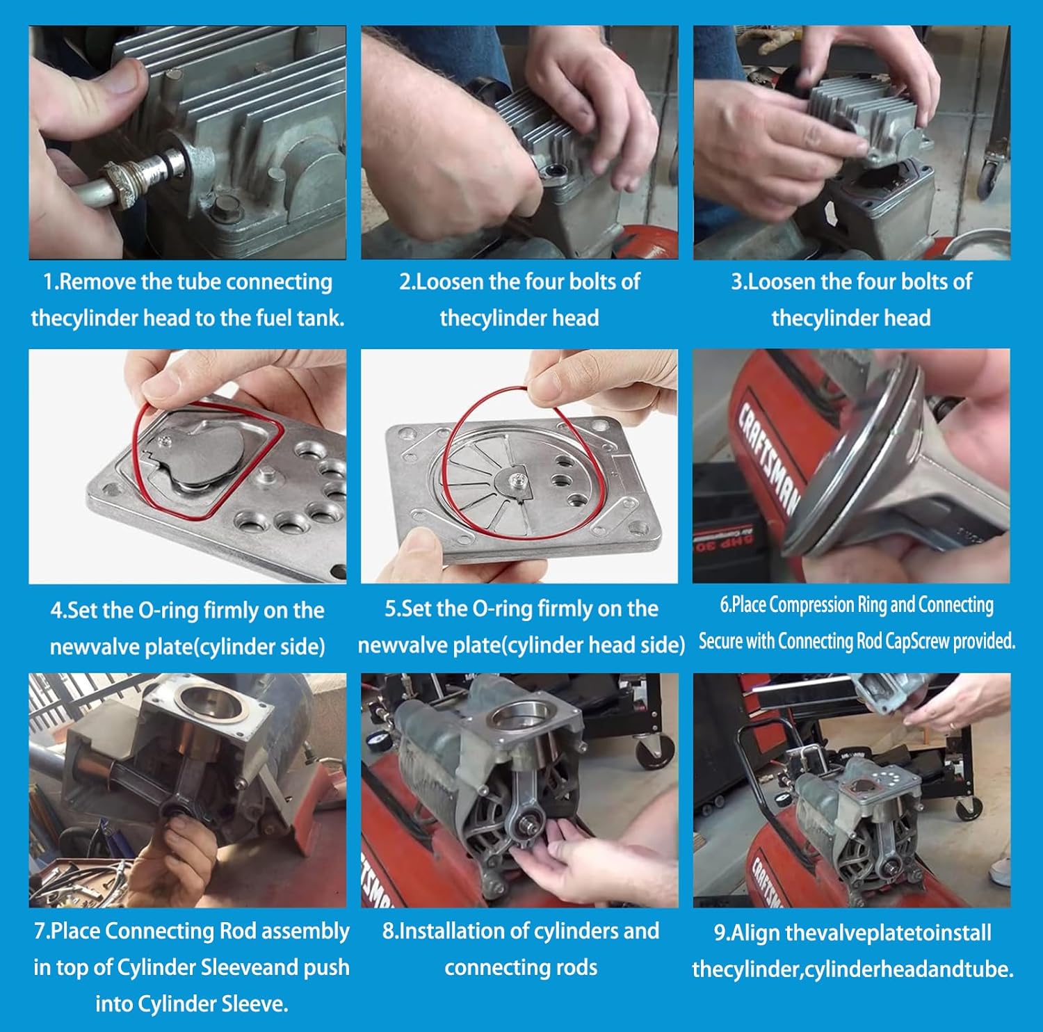 K-0650 Air Compressor Cylinder Sleeve and Piston Ring Replacement Kit – Compatible with Craftsman, Porter Cable, DeVilbiss Oil-Free Compressor Models 165080, K-0058, KK-4835, KK-5081 image 5 of 6 B0FMJVRQ1B