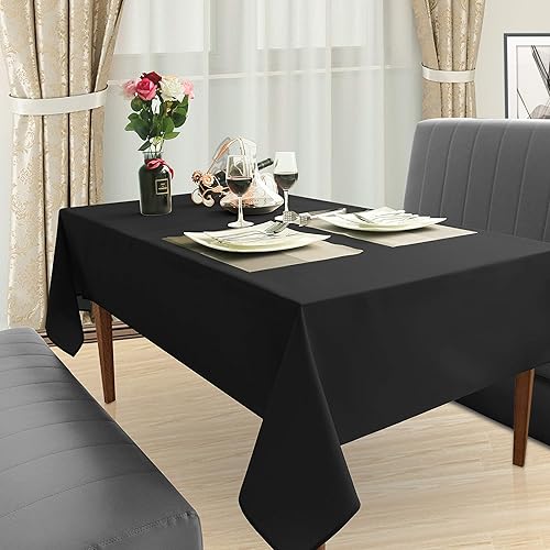 Miniatura 8 de Spaces Mantel de mesa 100% algodón para decoración de mesa de bodacocina, comedor, ovalado (60 x 84 pulgadas, ovalado, blanco) lavable a máquina.